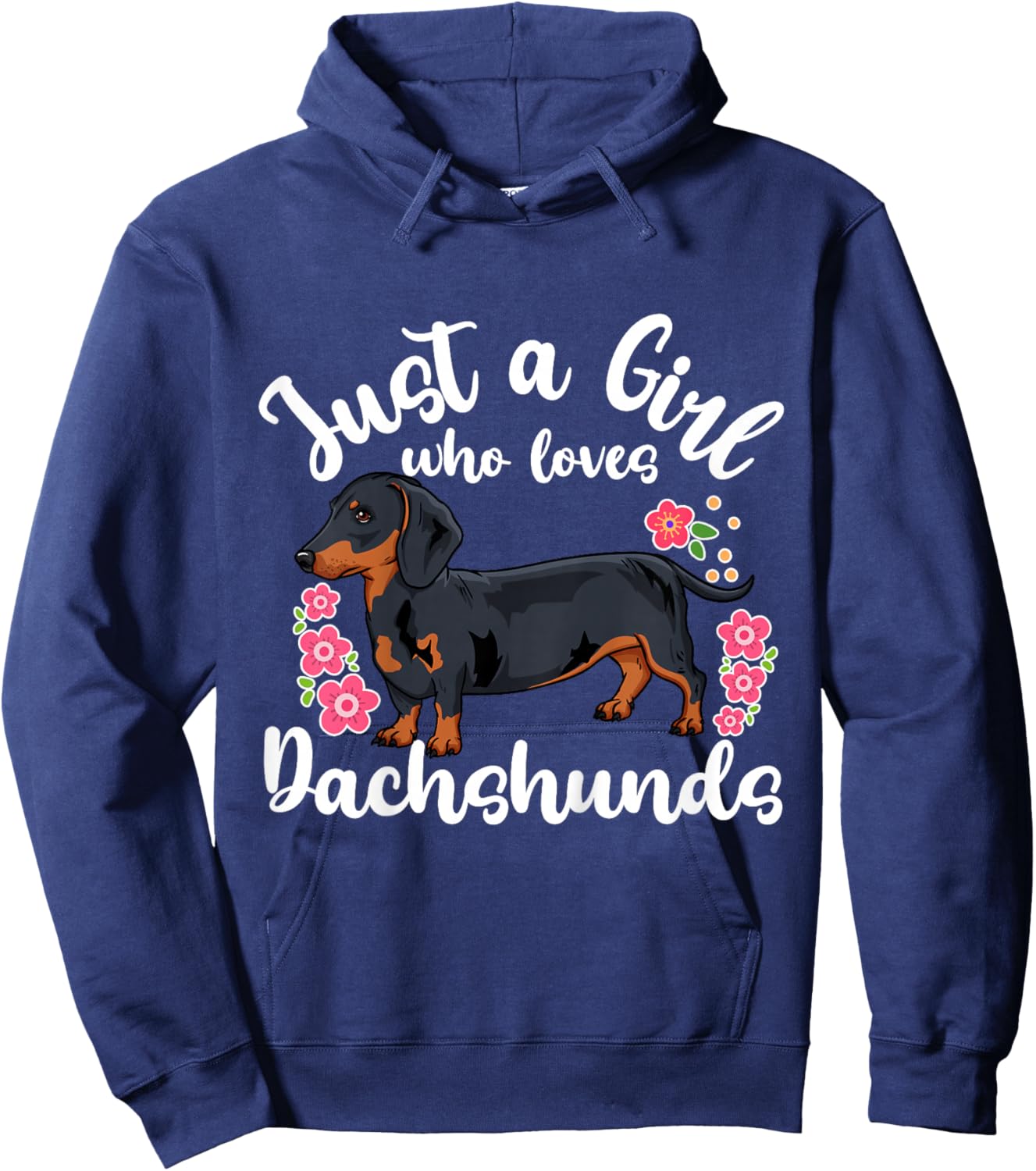 Kids Dachshund Just a Girl Who Loves Dachshunds Hoodie - Hoodie | Navy
