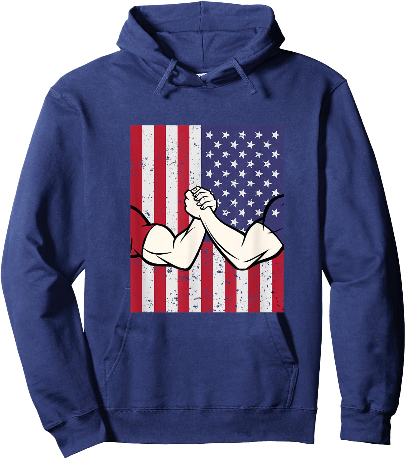 Arm Wrestling Shirt Patriotic Gifts Flag Hoodie - Hoodie | Navy