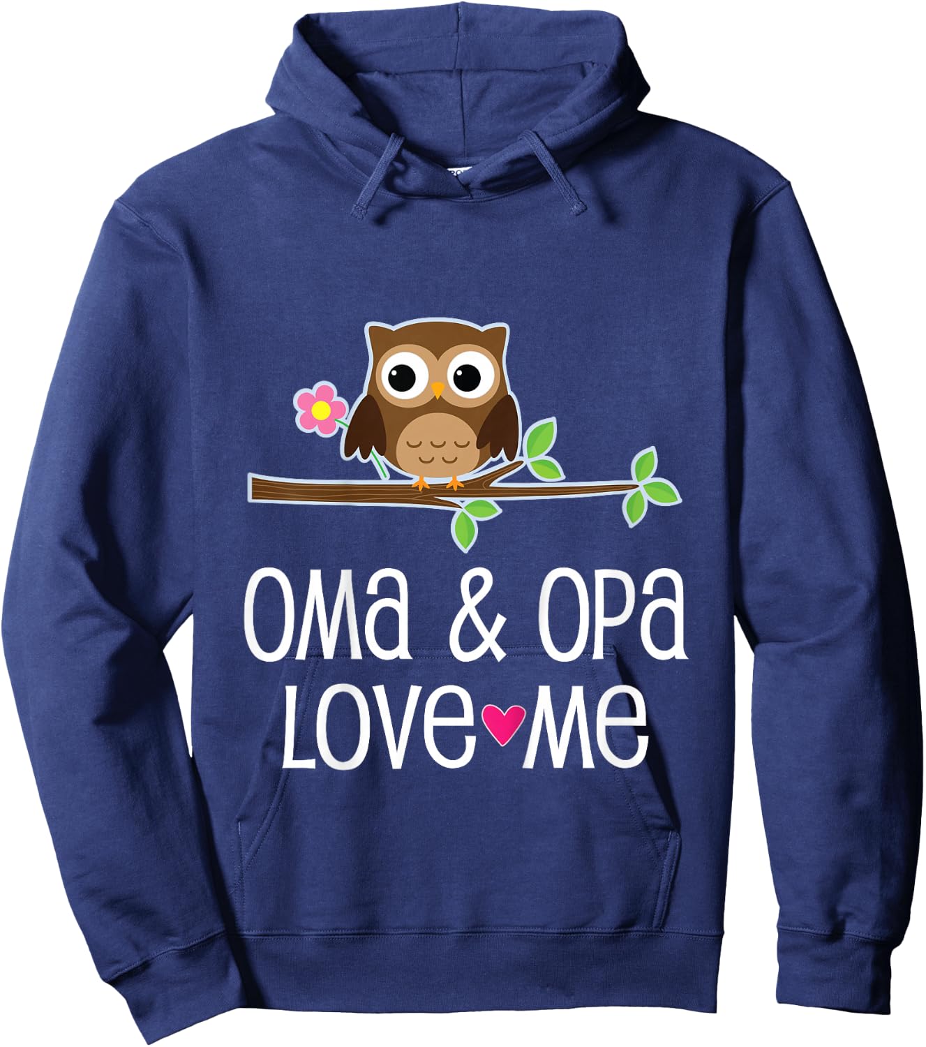 Kids Oma and Opa Love Me Granddaughter Owl Hoodie - Hoodie | Navy