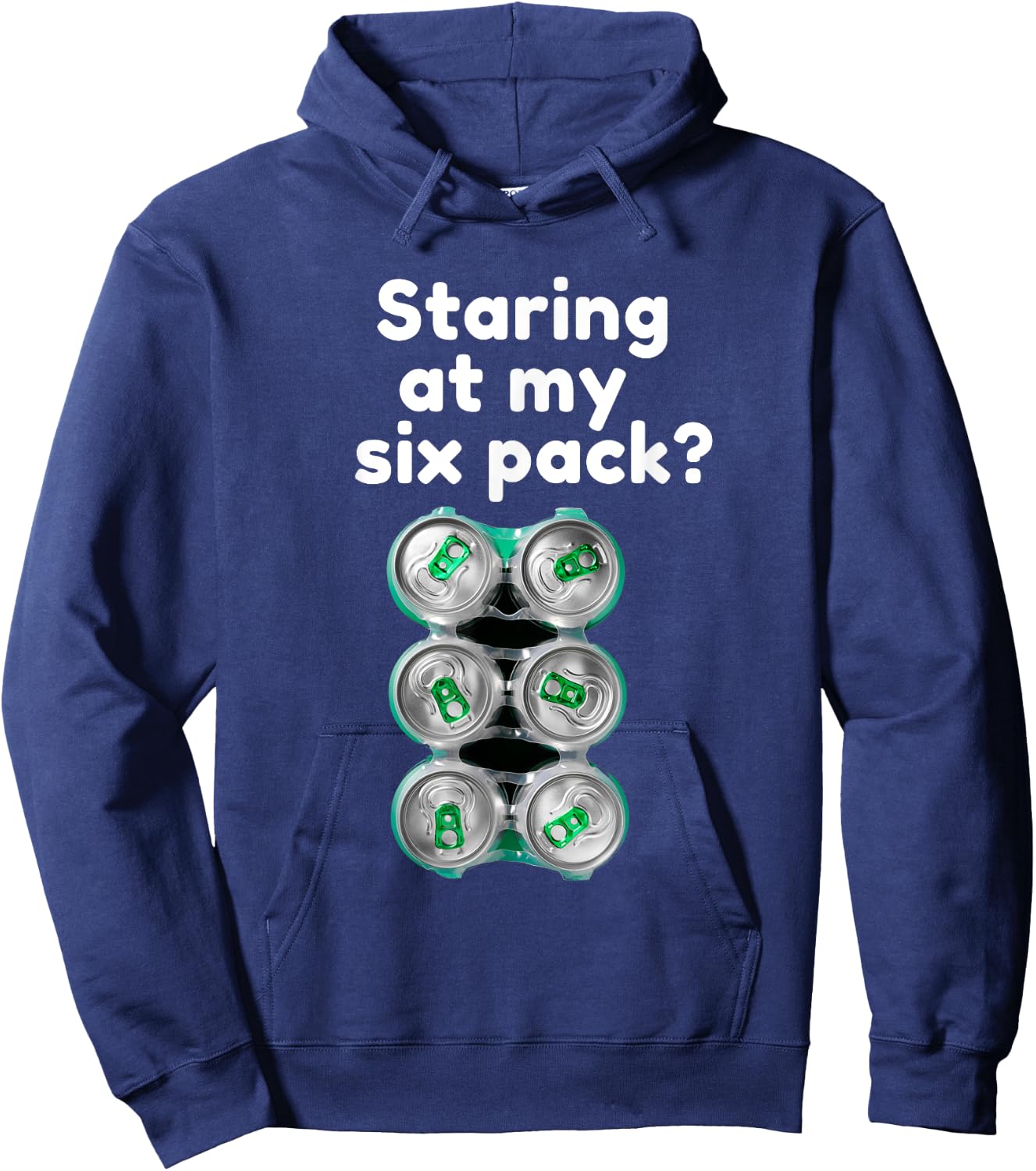 Beer Please Don't Stare At My Six Pack Hoodie - Hoodie | Navy