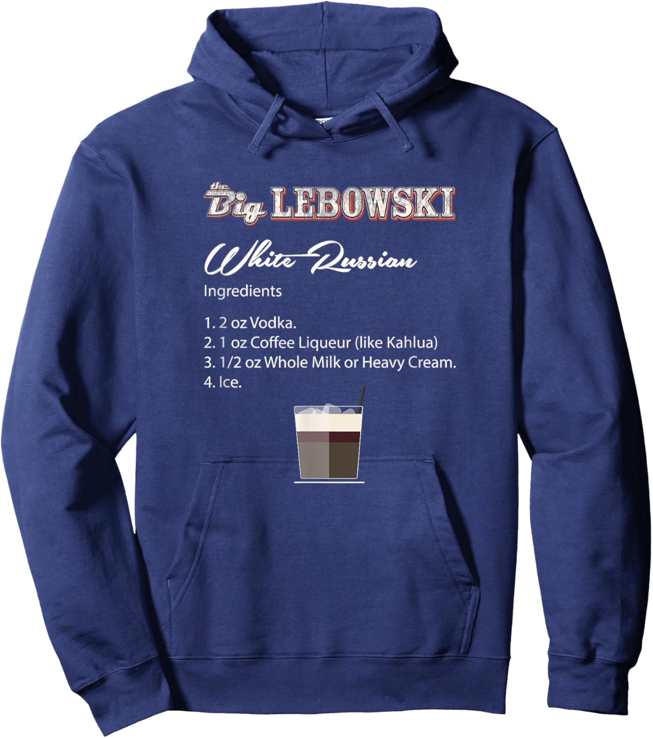 The Big Lebowski White Russian Recipe Hoodie - Hoodie | Navy