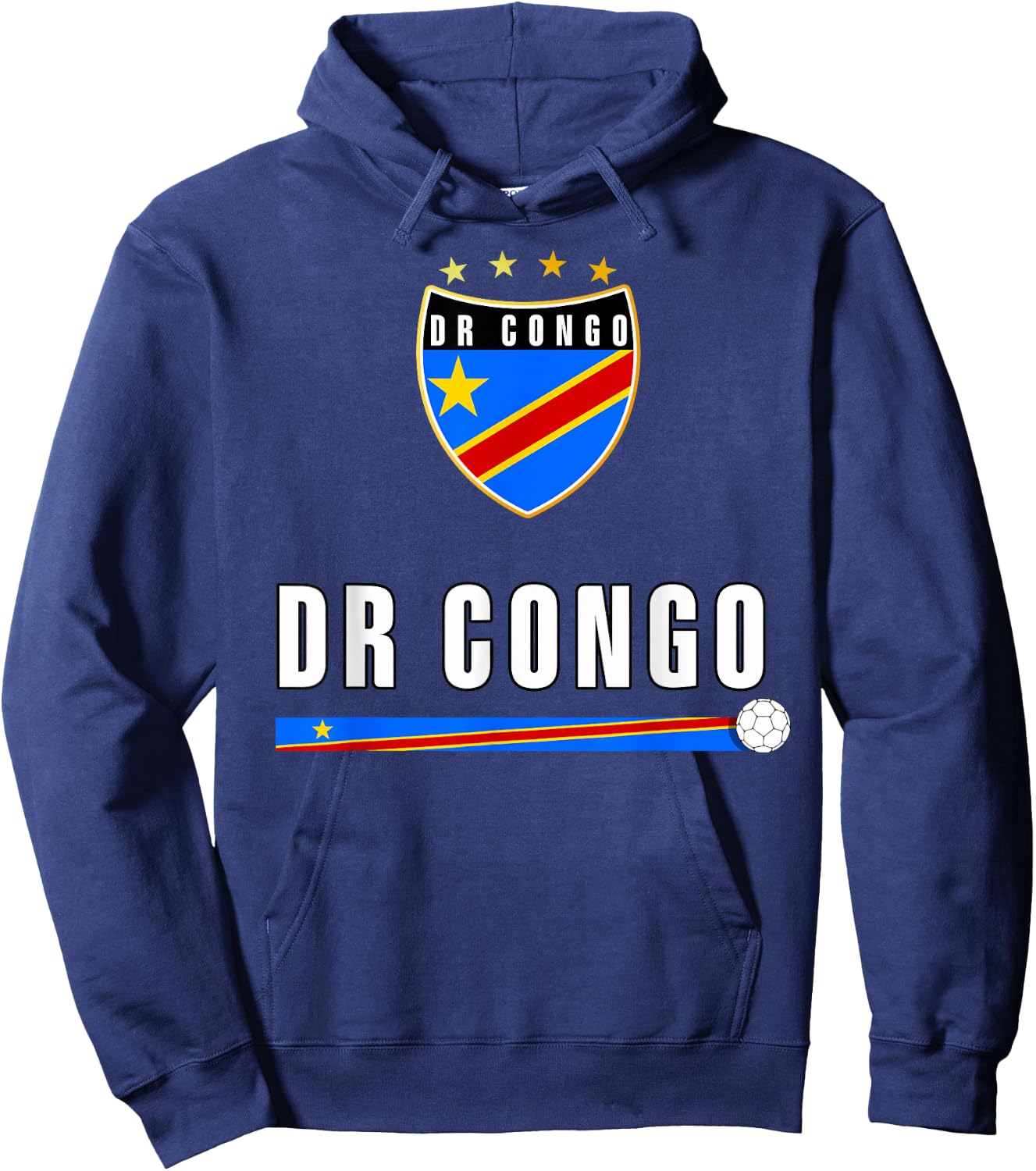 Retro DR Congo Flag Congolese Pride Lovers Hoodie - Hoodie | Navy