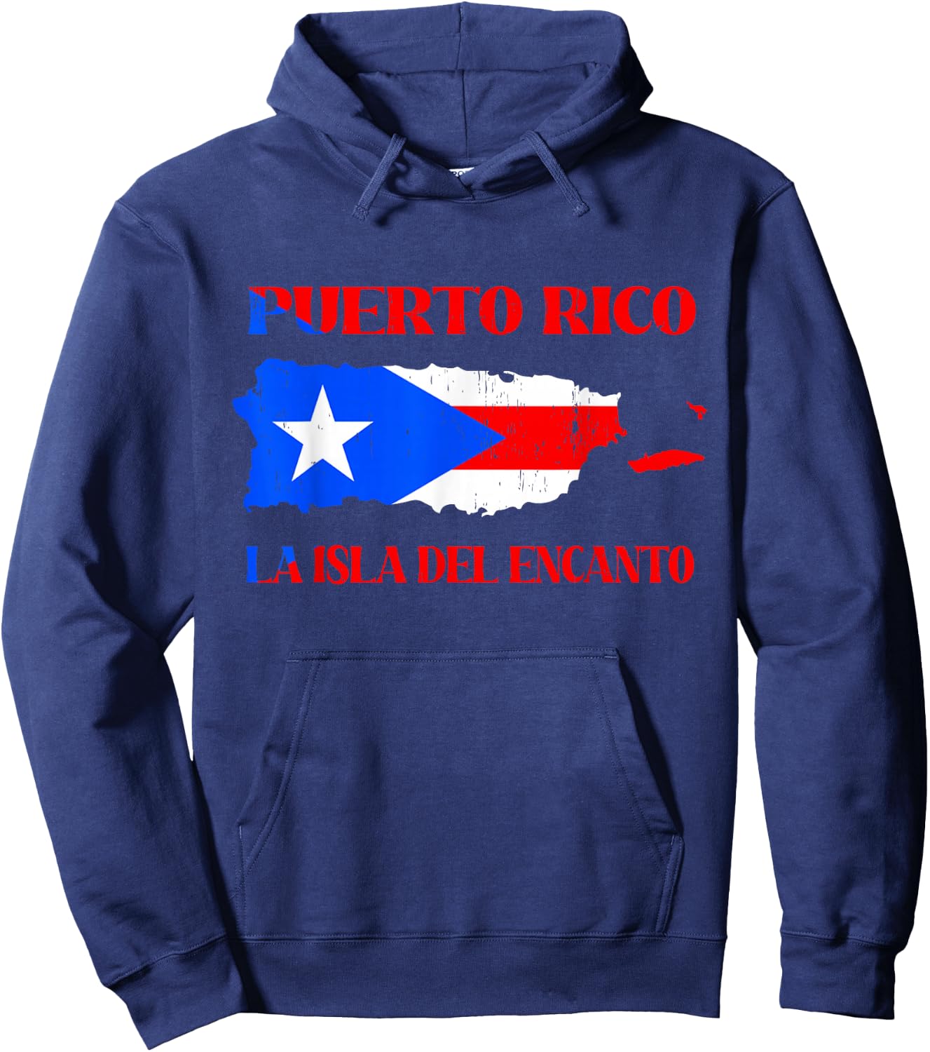 Puerto Rico La Isla Del Encanto Flag Vintage Hoodie - Hoodie | Navy