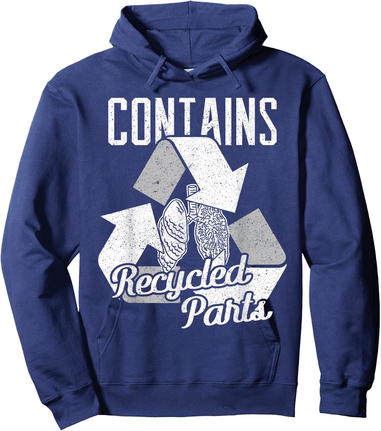 Contains recycled parts, lung transplant Hoodie - Hoodie | Navy