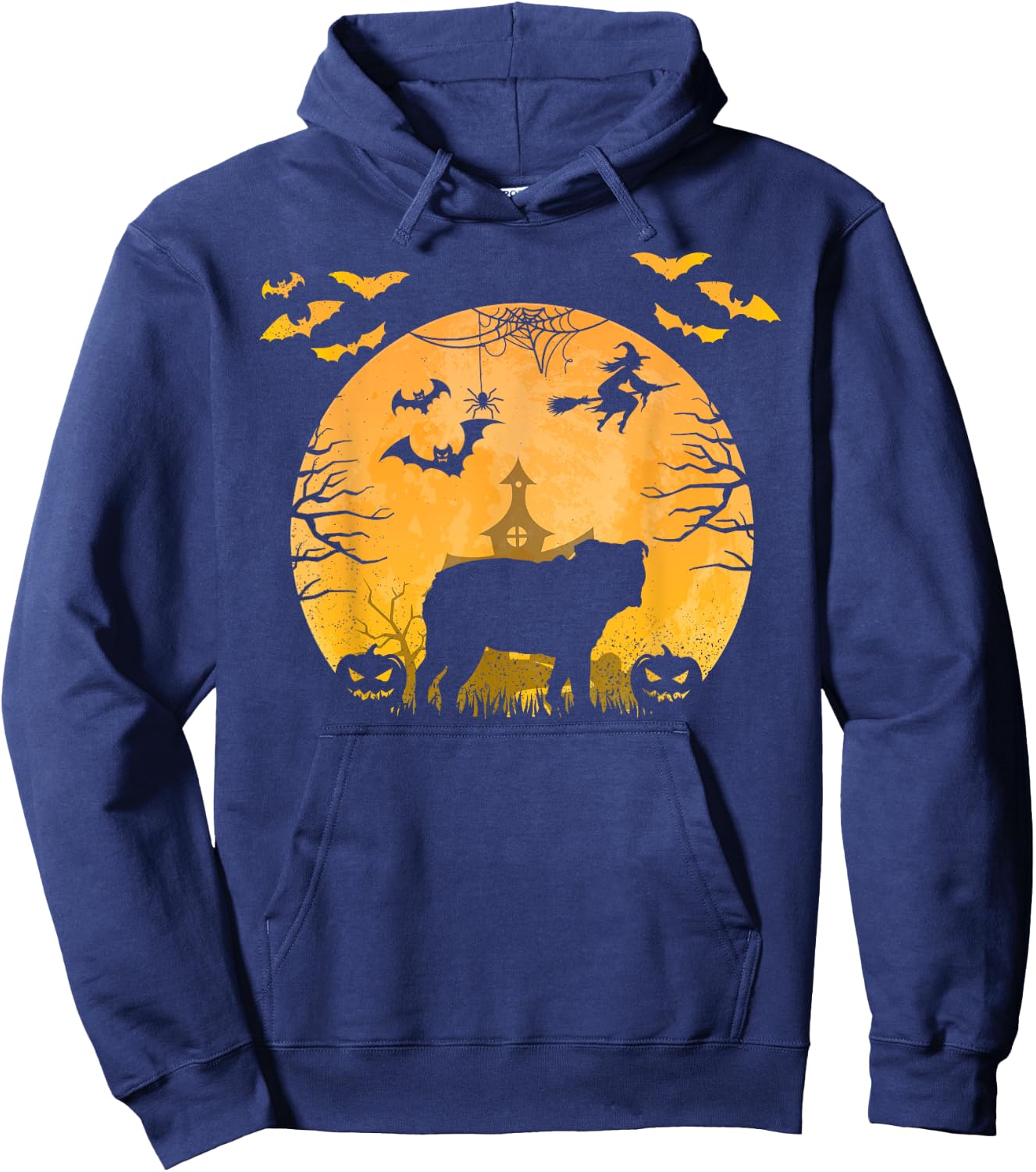 Funny Halloween Dog English bulldog Halloween Hoodie - Hoodie | Navy