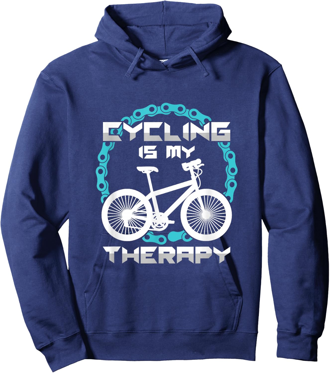 Funny Cyclist Cycling Is My Therapy Bikers Hoodie - Hoodie | Navy