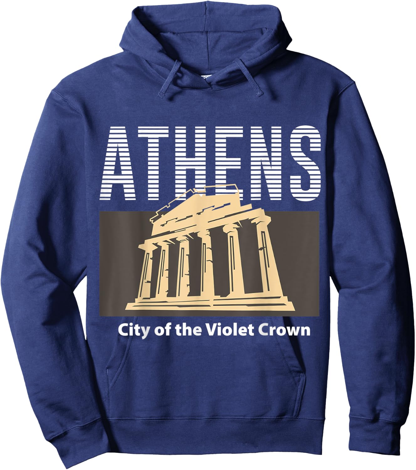 Athens Vacation Holiday Greece Flag Hoodie - Hoodie | Navy