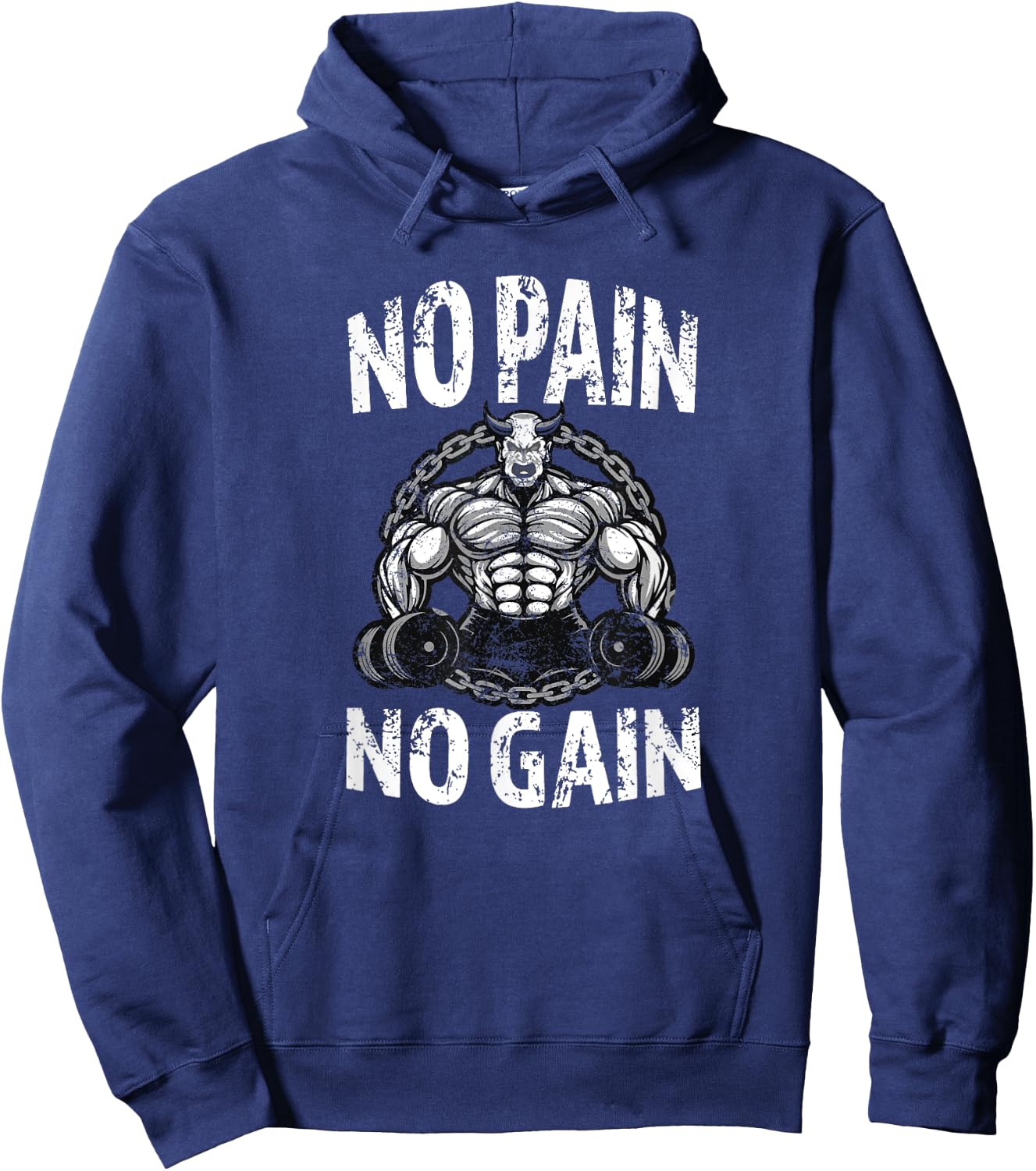 Workout Gym Strong Devil Devil No Pain No Gain Hoodie - Hoodie | Navy