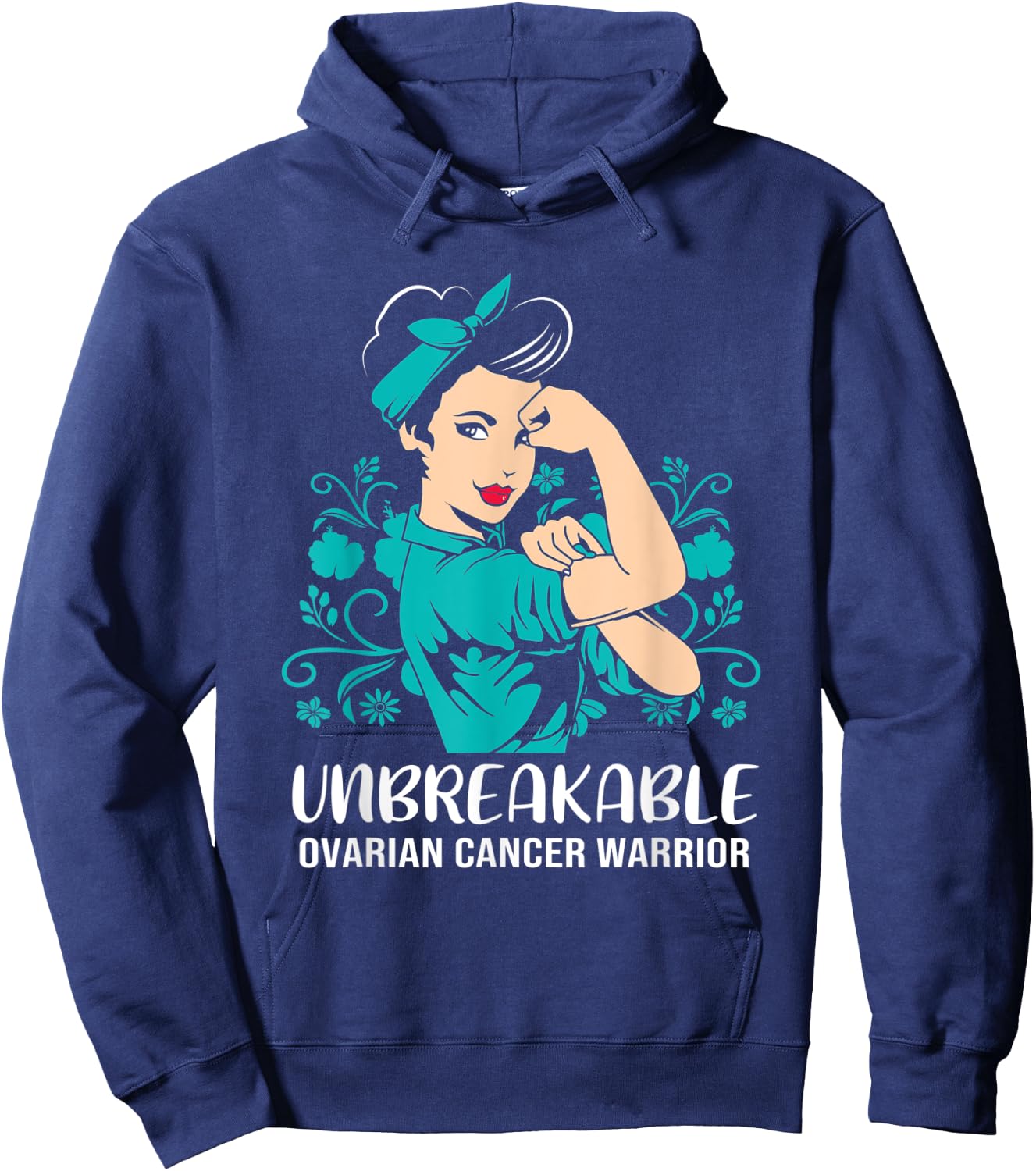 Unbreakable Ovarian Cancer Warrior Hoodie - Hoodie | Navy