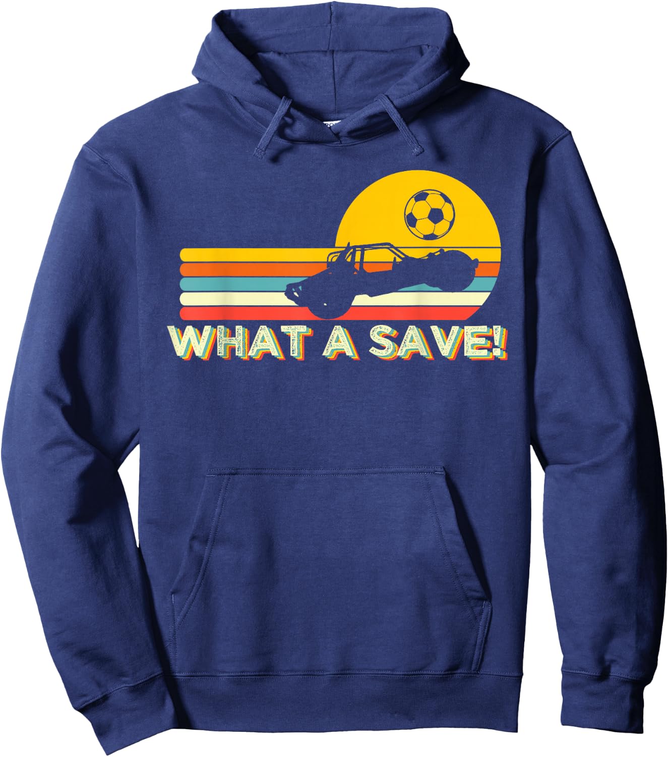 What a Retro Rocket Soccer Car League Hoodie - Hoodie | Navy