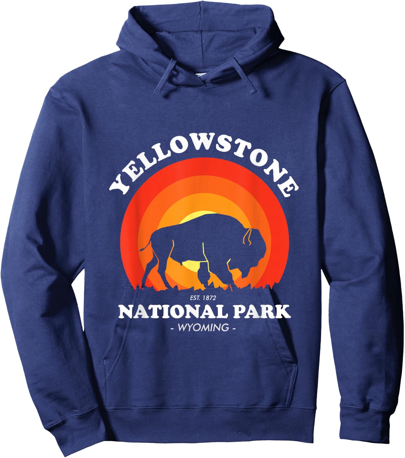 Yellow Stone National Park- Vintage Hoodie - Hoodie | Navy