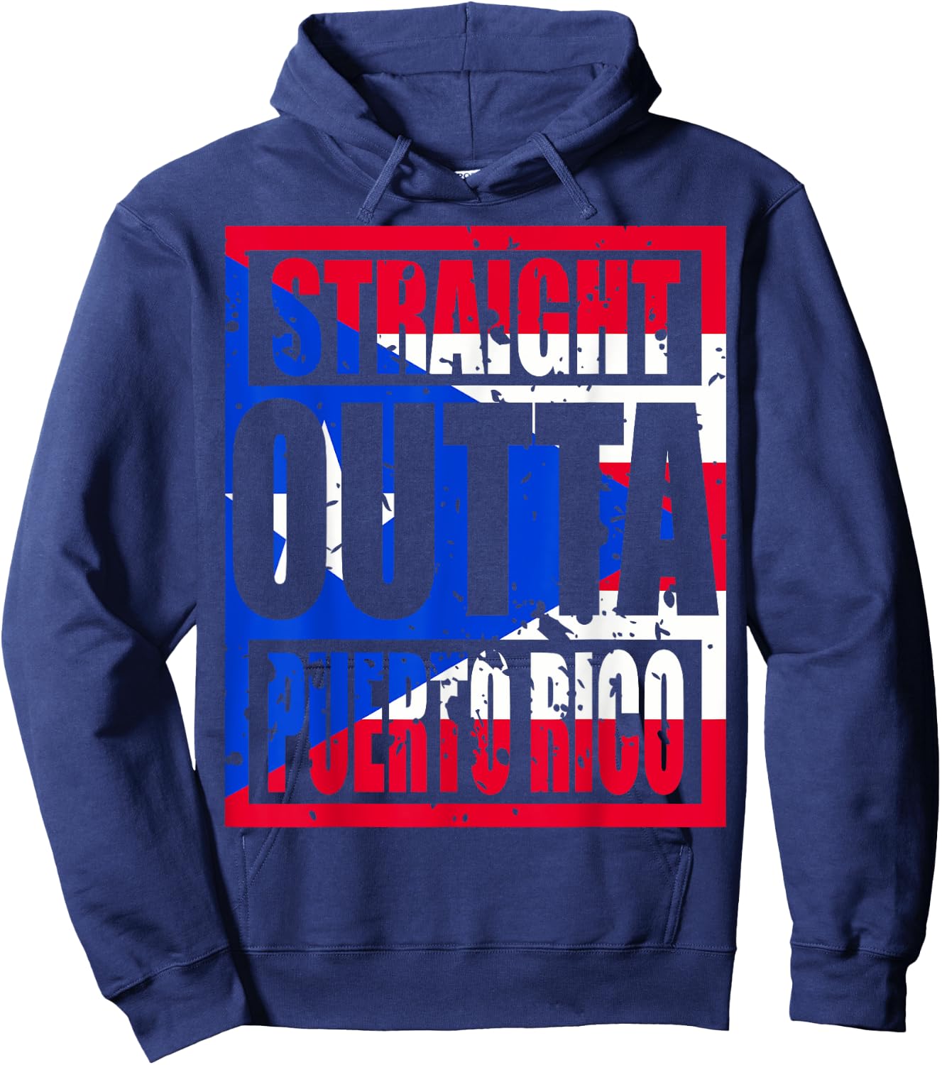 Straight Outta Puerto Rico Funny Hoodie - Hoodie | Navy