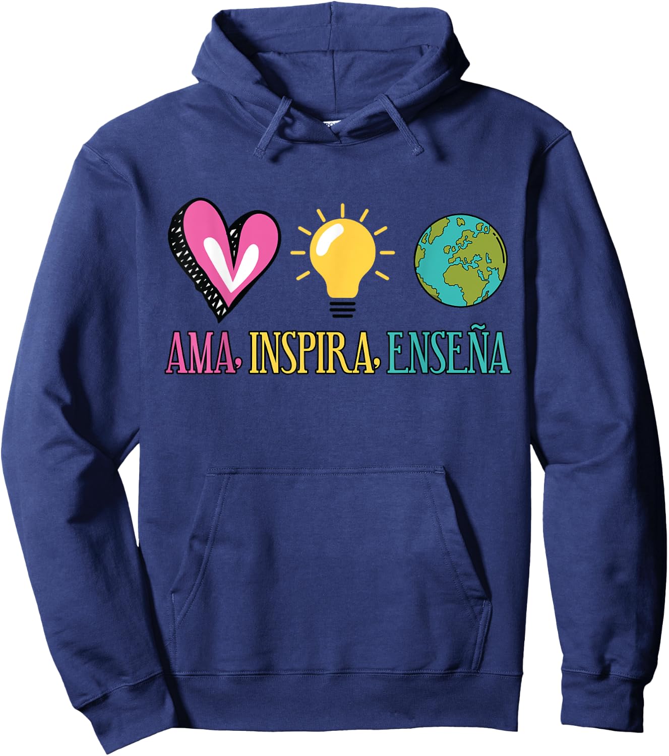 Ama, Inspira, Ensena Maestra Espanol Hoodie - Hoodie | Navy