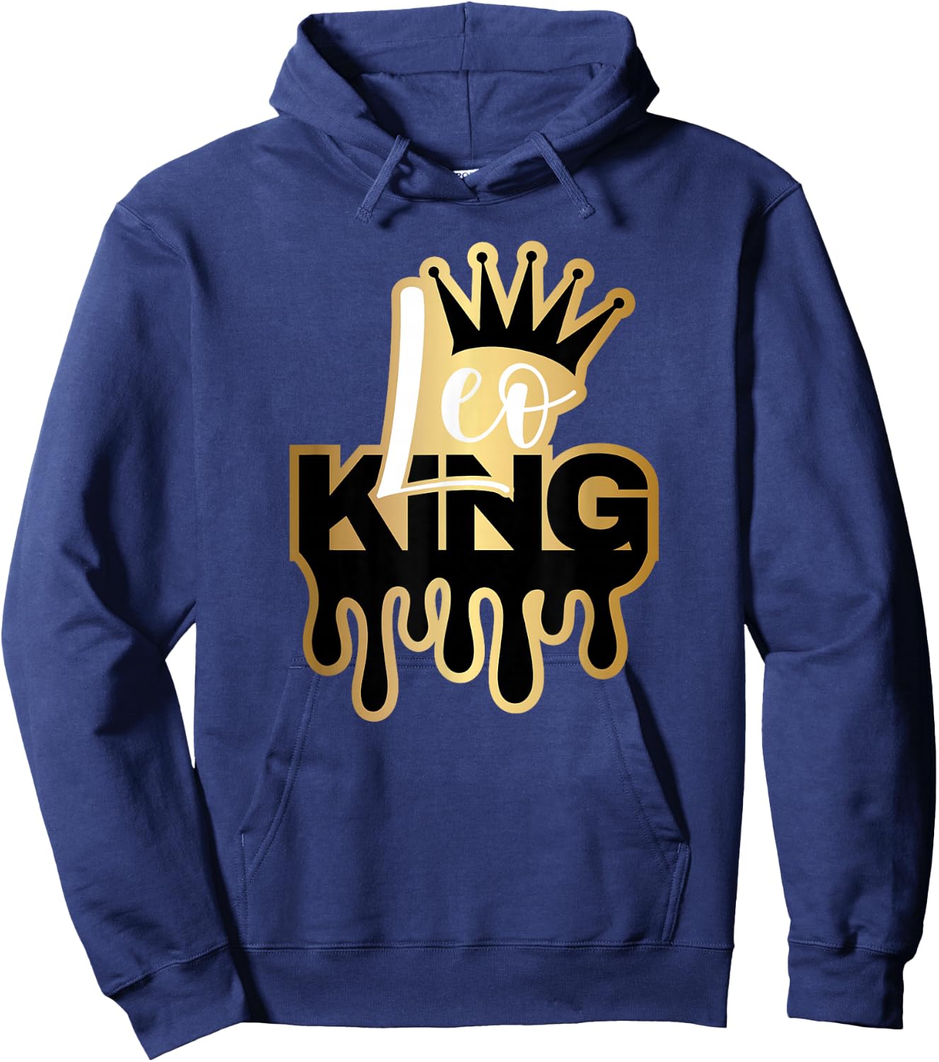 Dripping Leo King Zodiac Hoodie - Hoodie | Navy