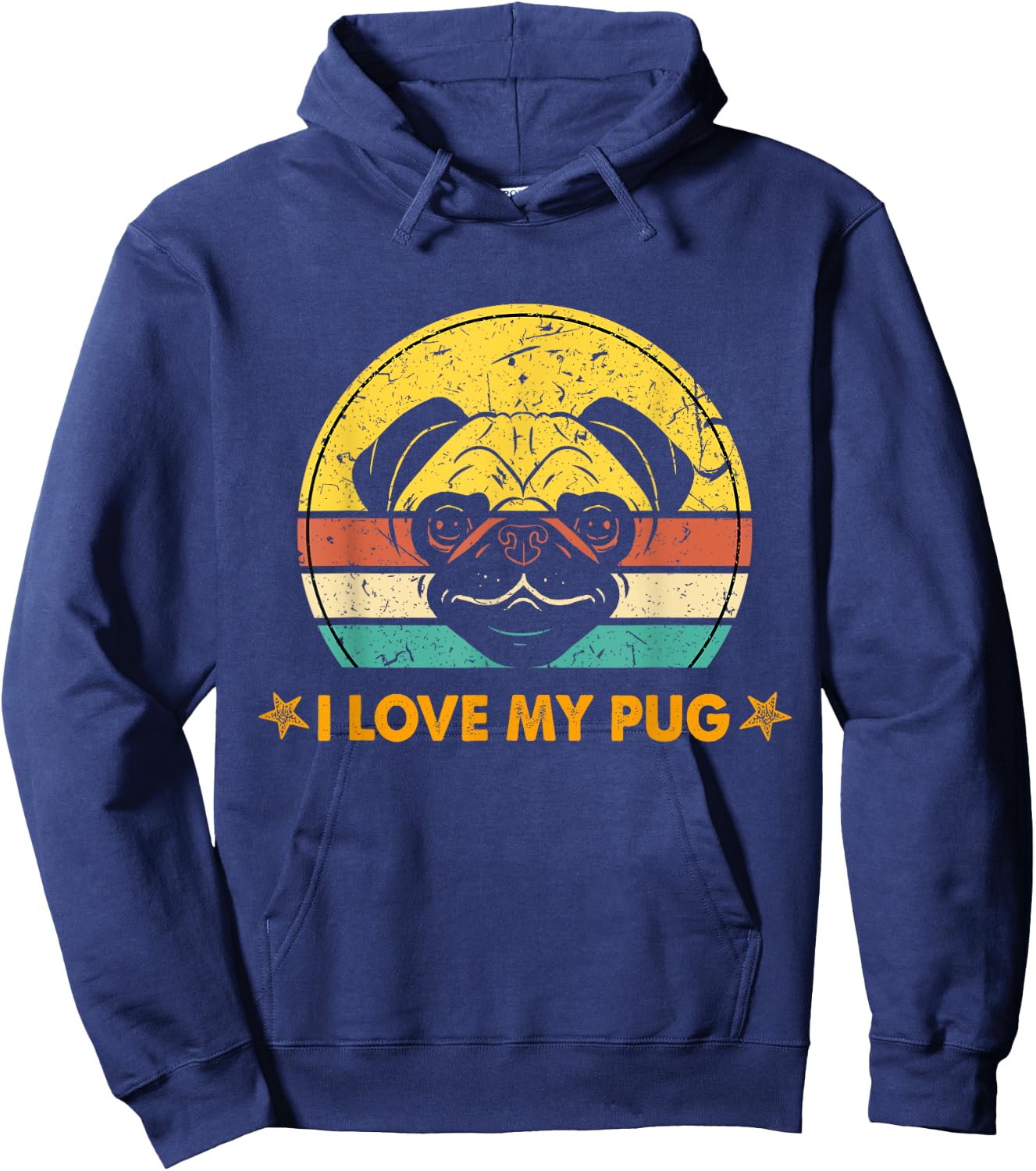 Pug Love I Love My Pug Hoodie - Hoodie | Navy