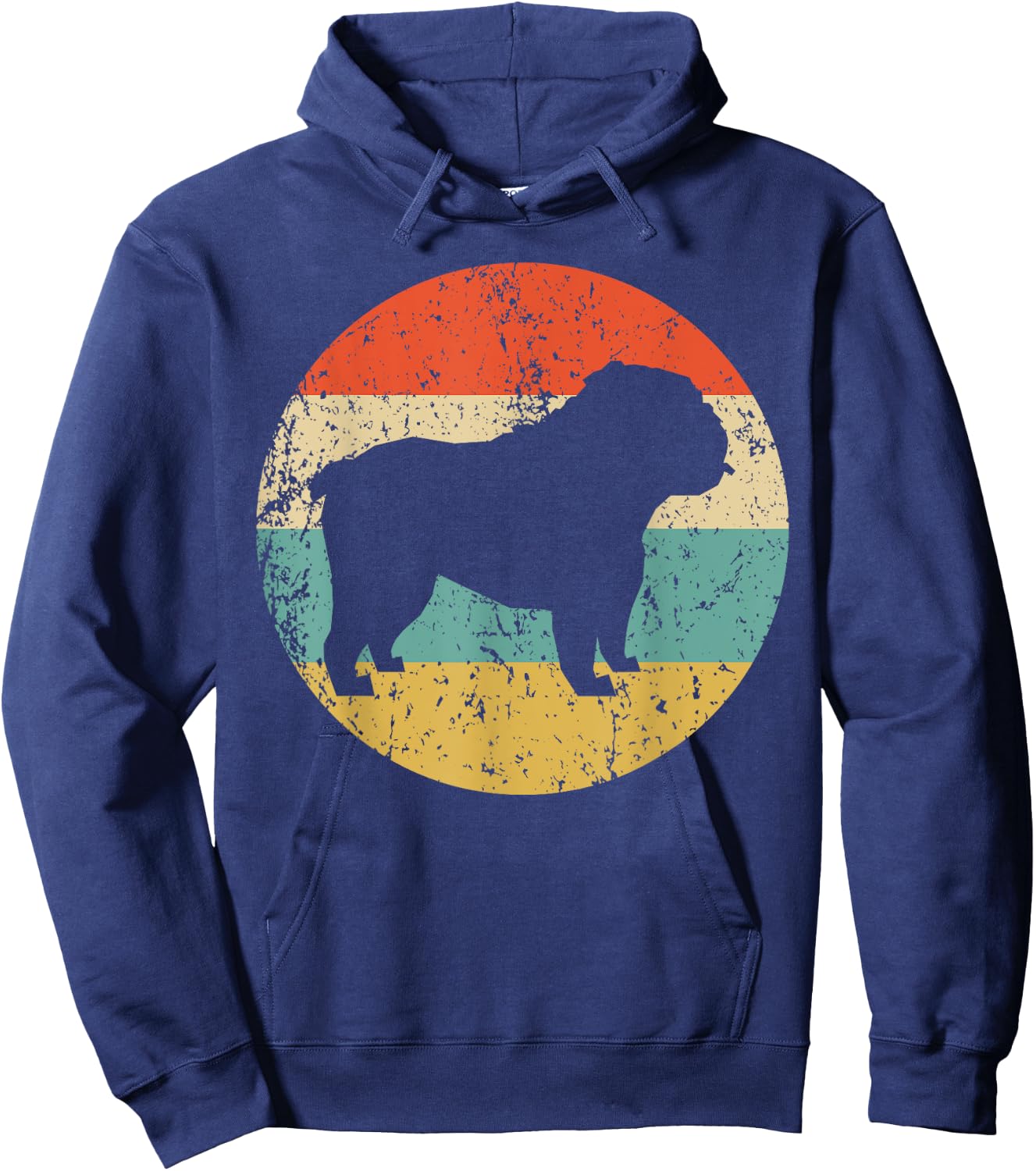 English Bulldog Retro English Bulldog Dog Hoodie - Hoodie | Navy