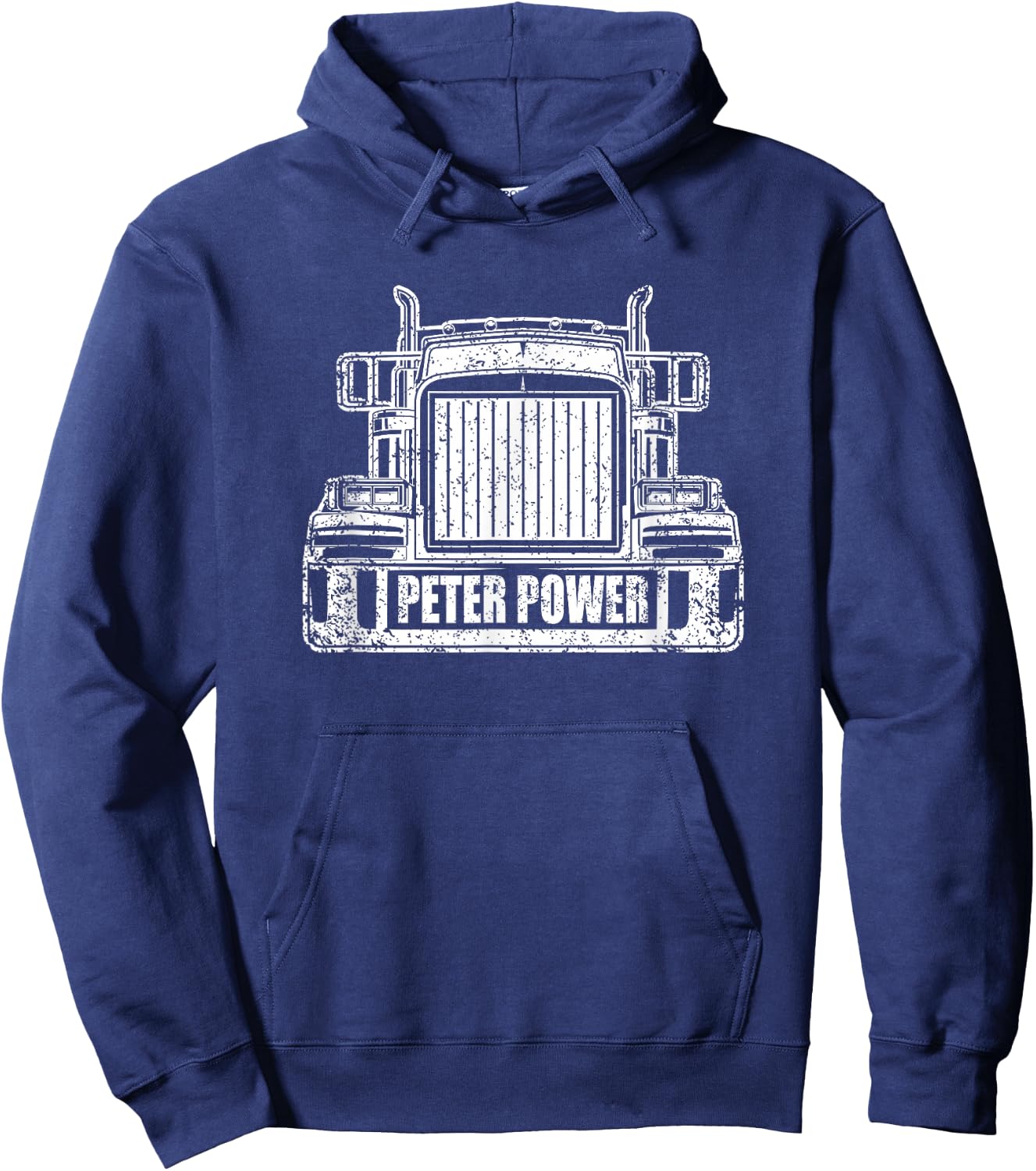 Peter Power Semi Truck Driving CDL Trucker Hoodie - Hoodie | Navy