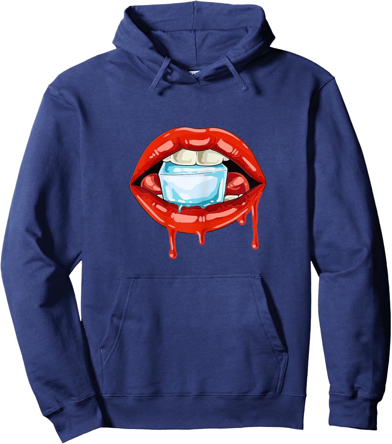 Kissing Mouth Lips Mouth Ice Cube Sexy Gift Hoodie - Hoodie | Navy