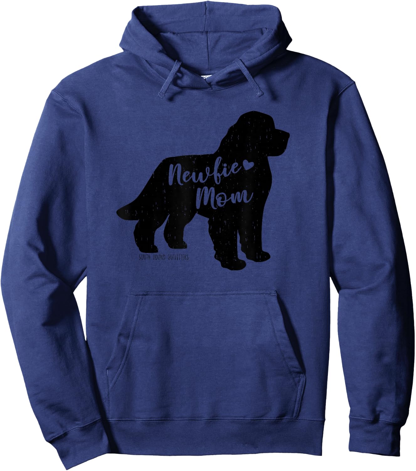 Newfie Mom, Newfoundland Dog Silhouette Hoodie - Hoodie | Navy