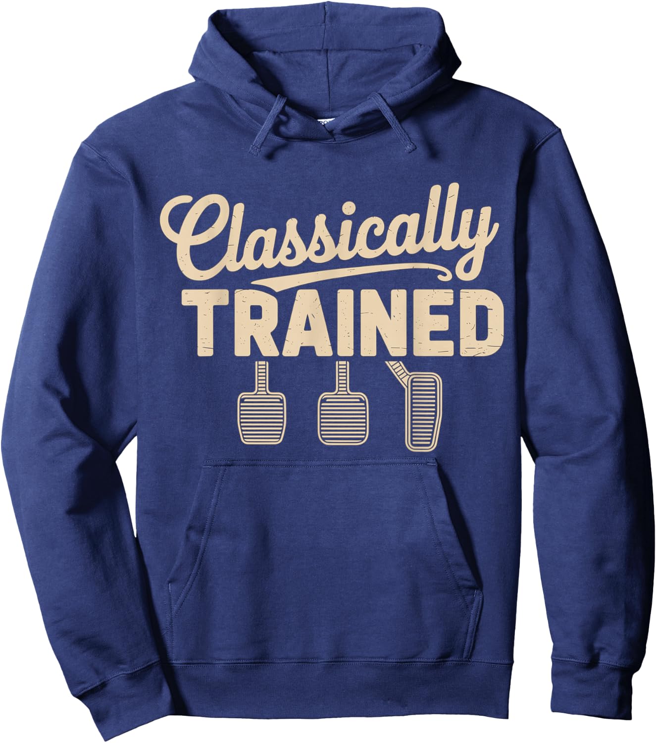 Classically Trained Manual Car Pedals Driving Hoodie - Hoodie | Navy