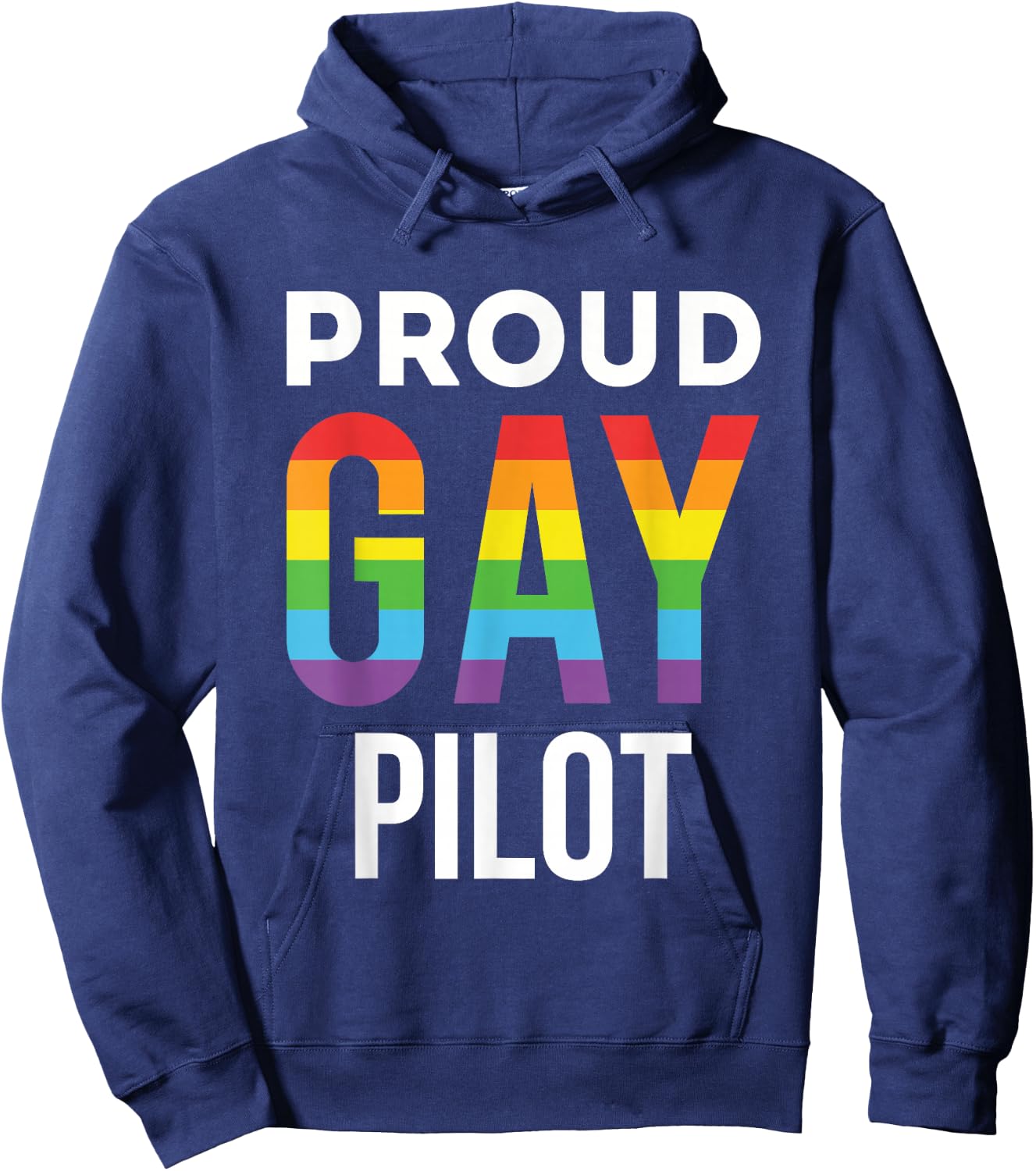 Proud Gay Pilot Rainbow LGBTQ Hoodie - Hoodie | Navy