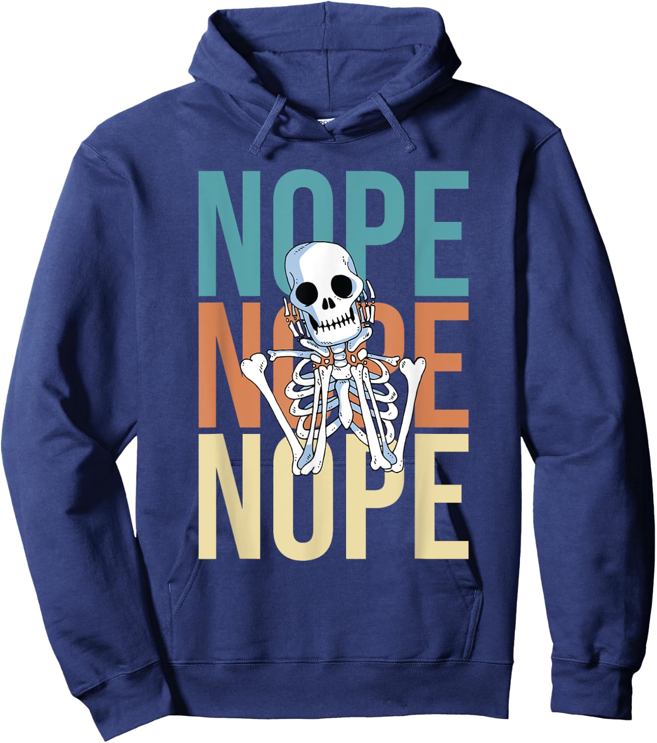 Nope Nicht Heute Keine Lust Funny Lazy Skeleton Hoodie - Hoodie | Navy