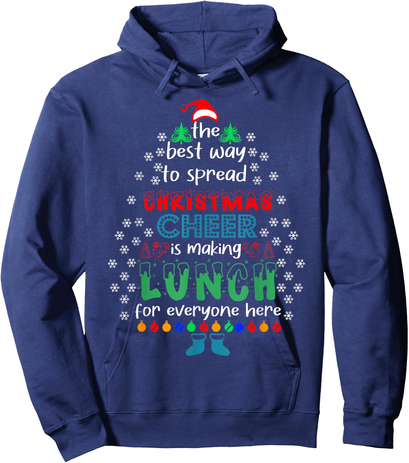 Funny Lunch Lady Christmas Cheer Christmas Xmas Hoodie - Hoodie | Navy