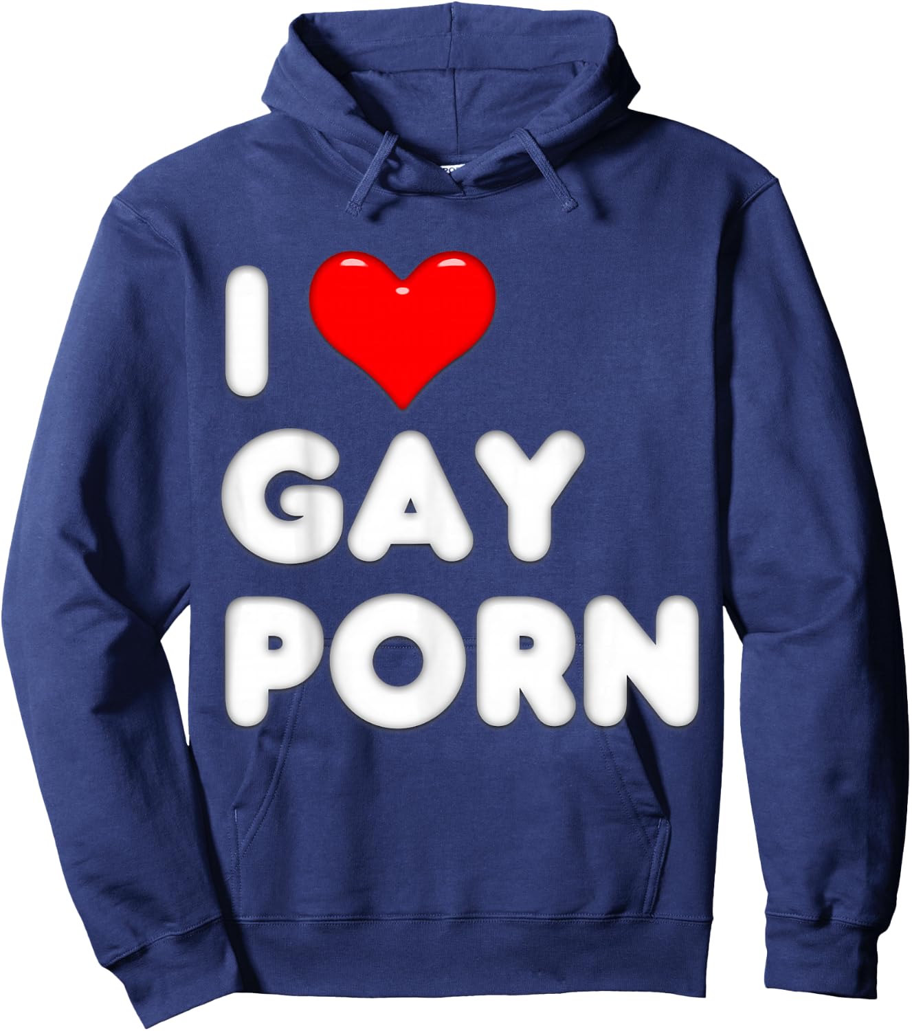 Gag Gift I Love Gay Porn Shirt Hoodie - Hoodie | Navy