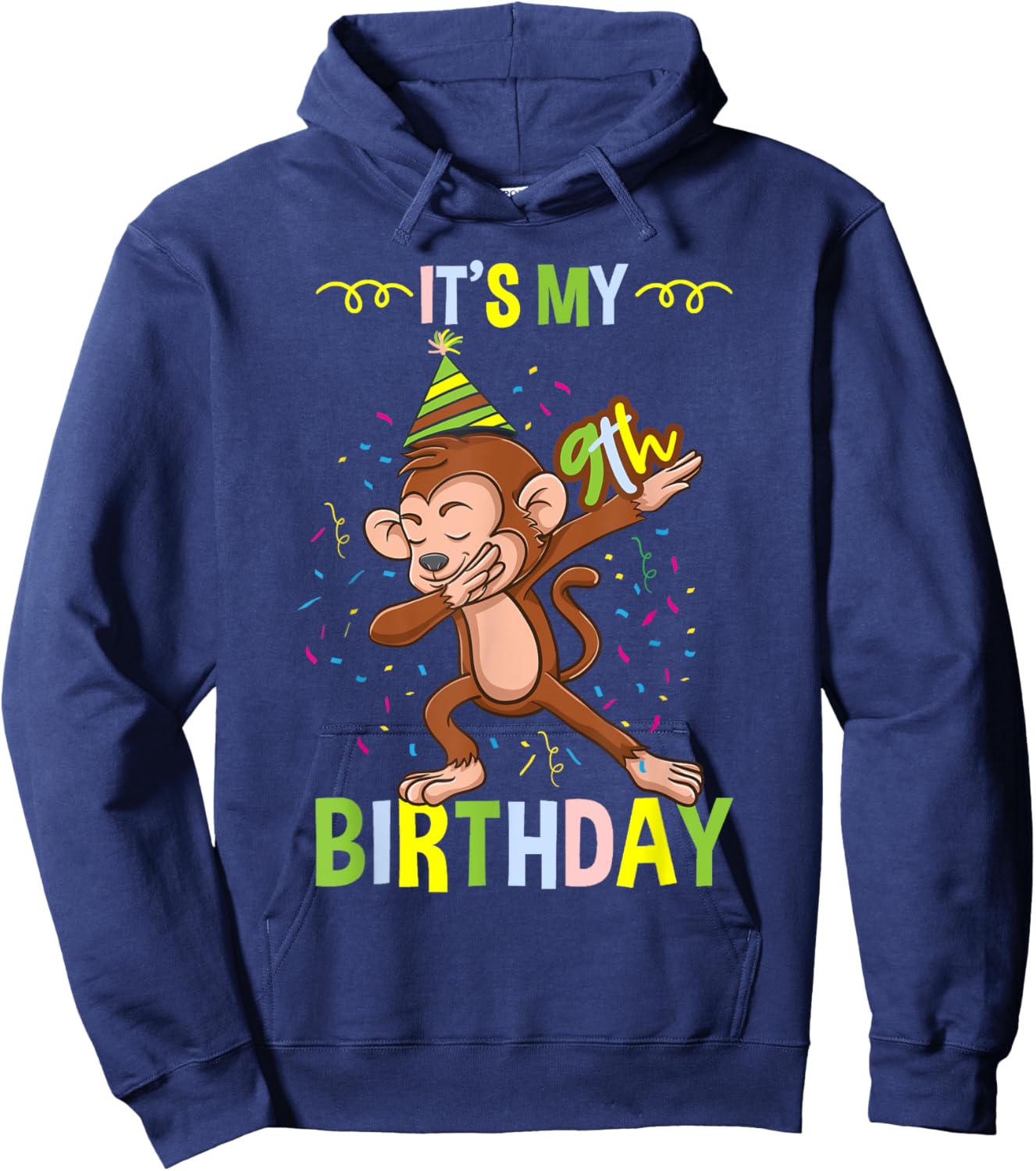 Its My 9th Birthday Monkey Hoodie - Hoodie | Navy
