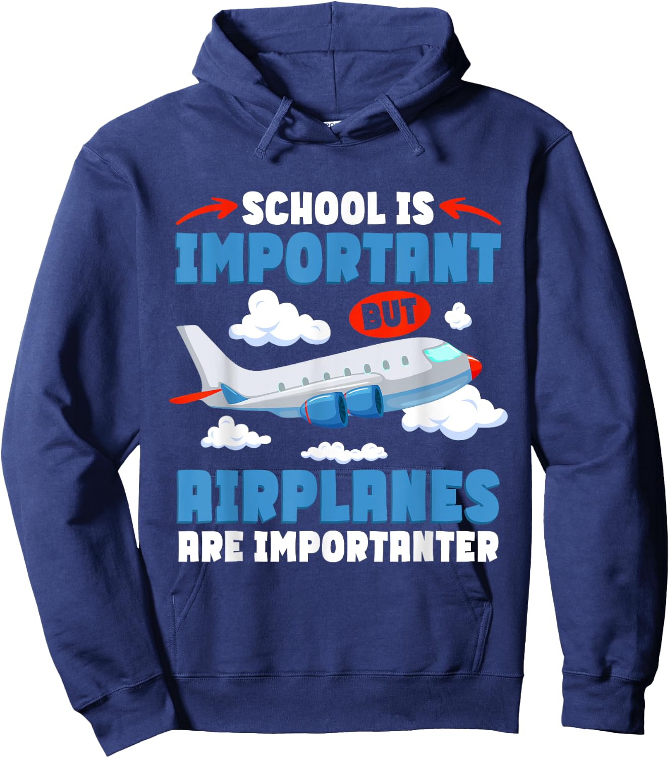 Airplane Kids Pilot Airplanes Are Importanter Hoodie - Hoodie | Navy