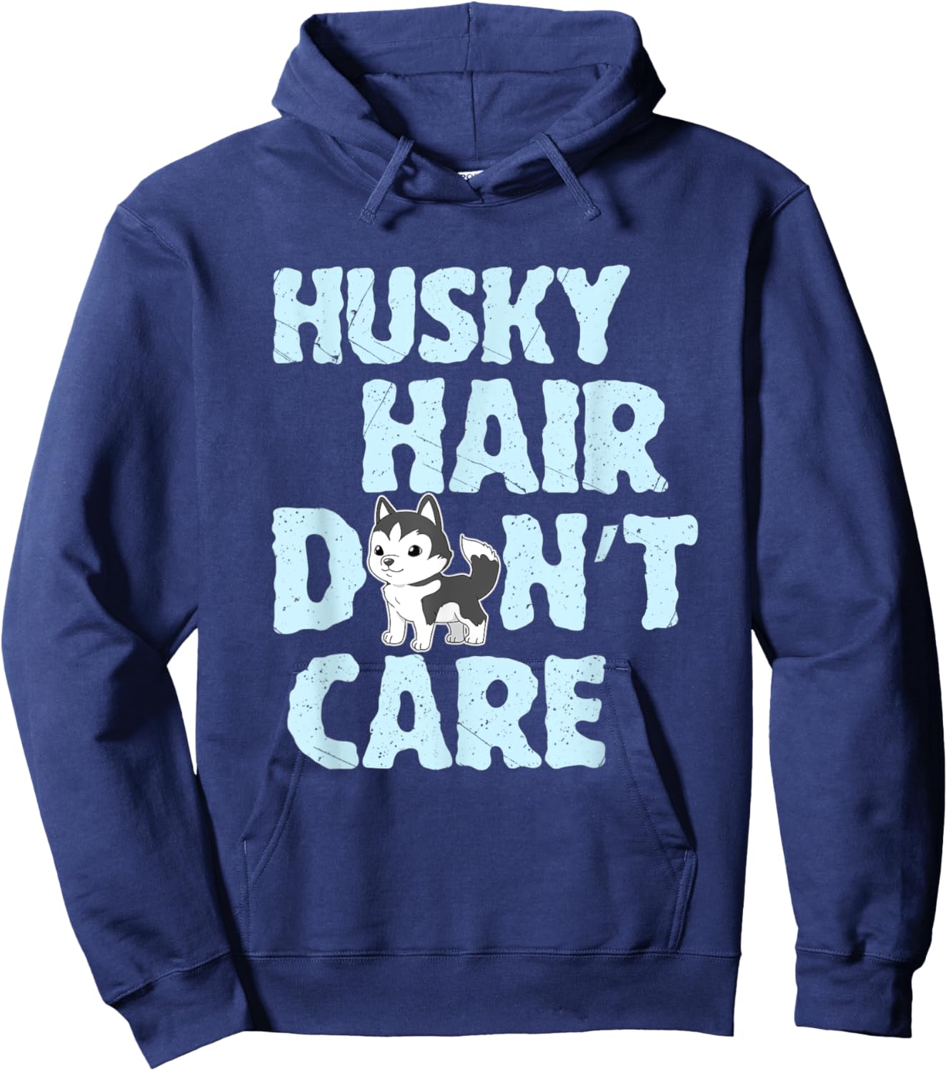 Husky Hair Don't Care Gift Husky Hoodie - Hoodie | Navy