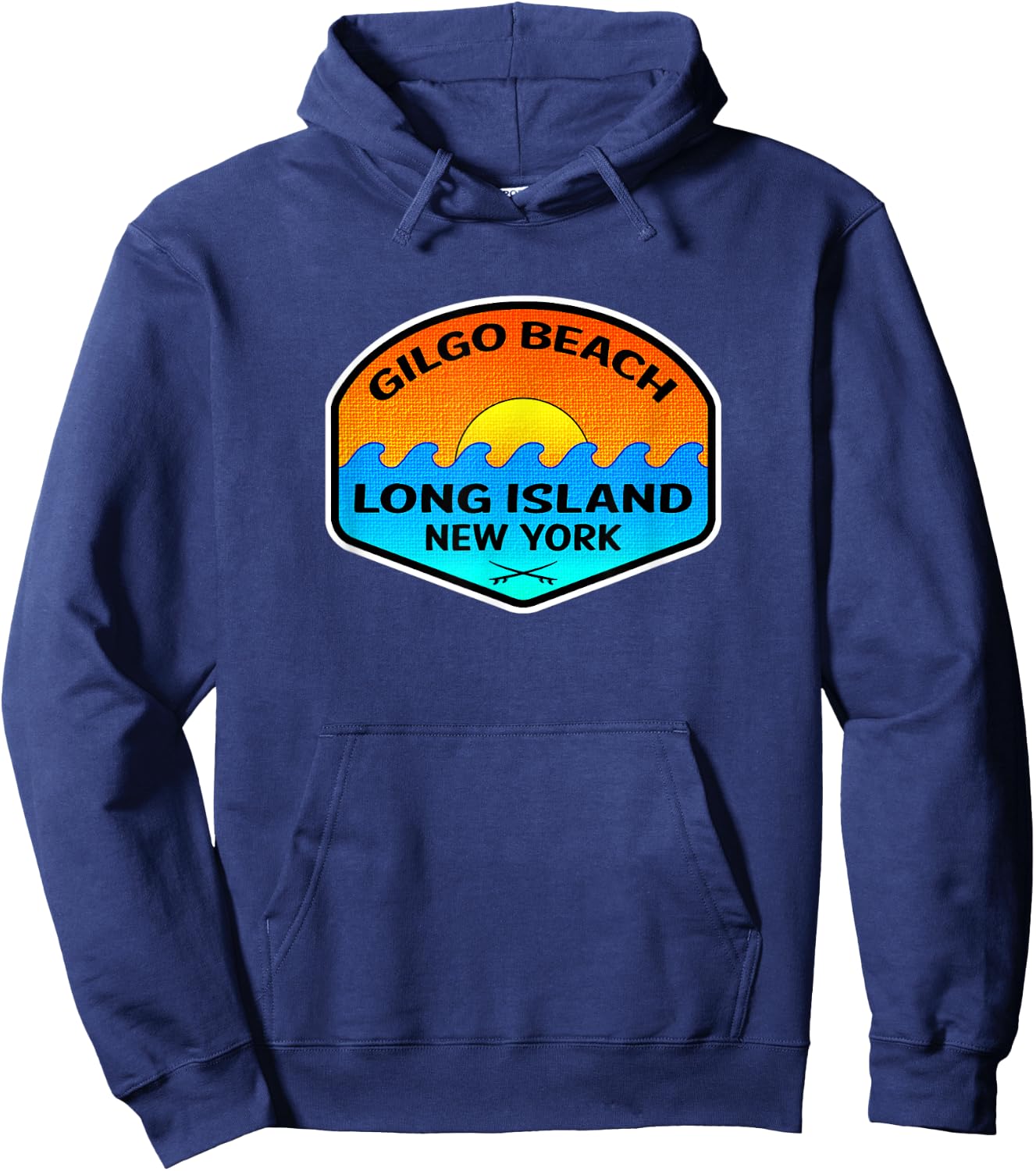 Gilgo Beach New York Long Island Surfing Surf Hoodie - Hoodie | Navy