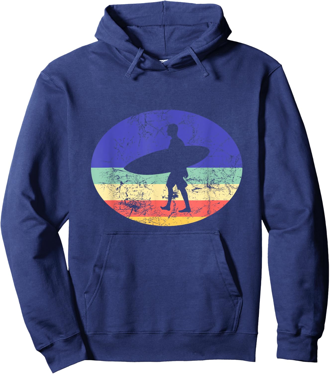 Hang 10 - Vintage Retro Surfer Gift Hoodie - Hoodie | Navy