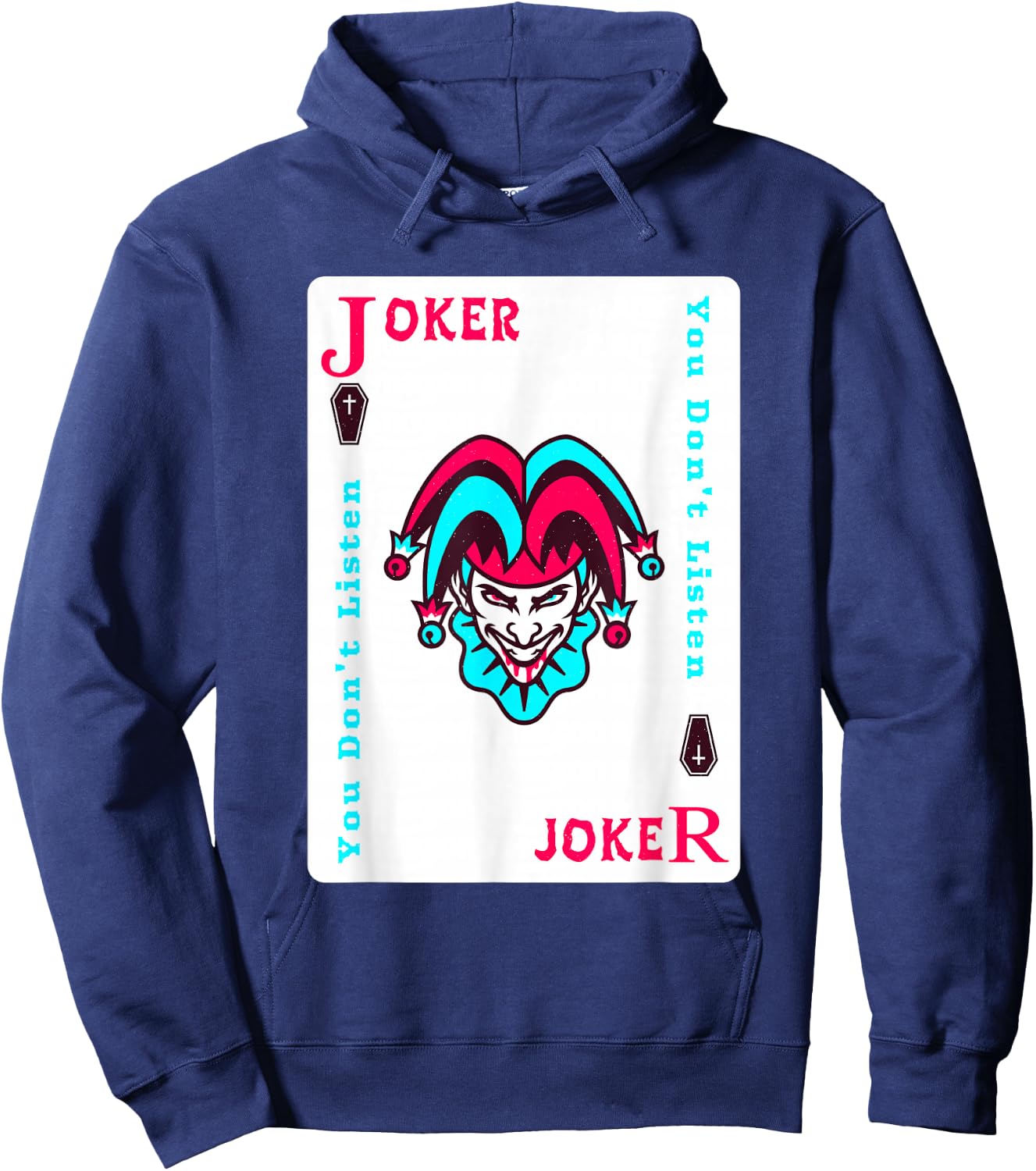 Joker Playing Card Shirt Aesthetic Jester Hoodie - Hoodie | Navy