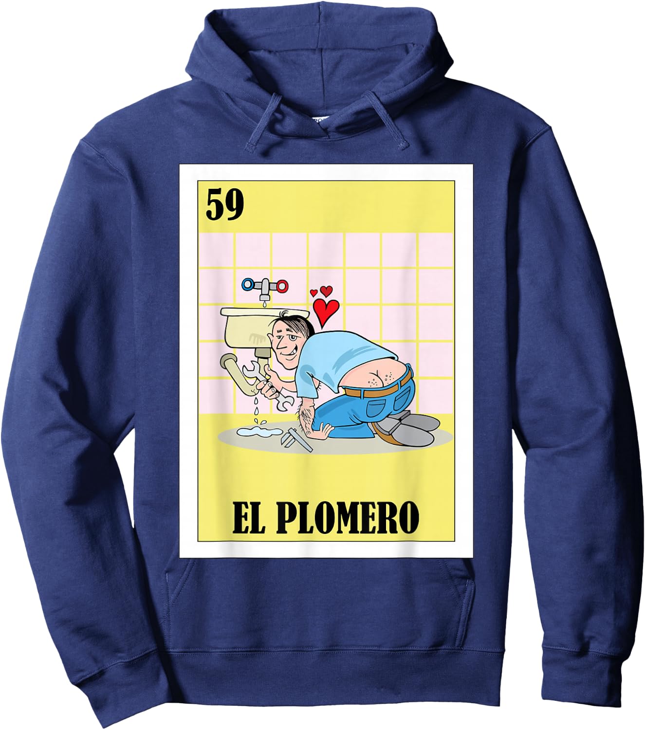 Funny Mexican Design for Plumbers - El Plomero Hoodie - Hoodie | Navy