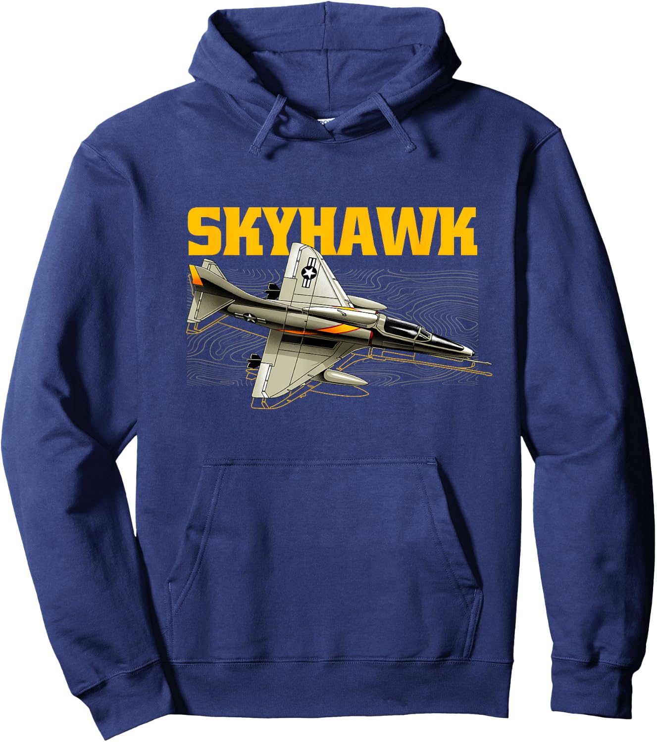 USA Military Warbird Airplane Skyhawk Hoodie - Hoodie | Navy