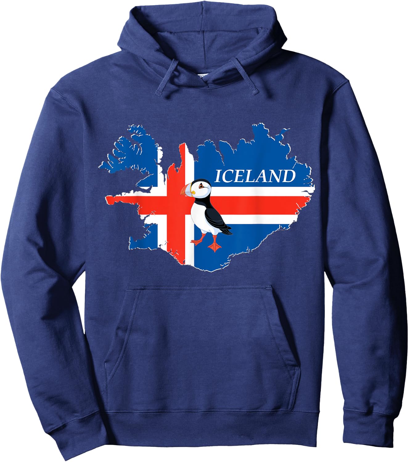 Iceland Puffin Bird and Atlantic Card Hoodie - Hoodie | Navy