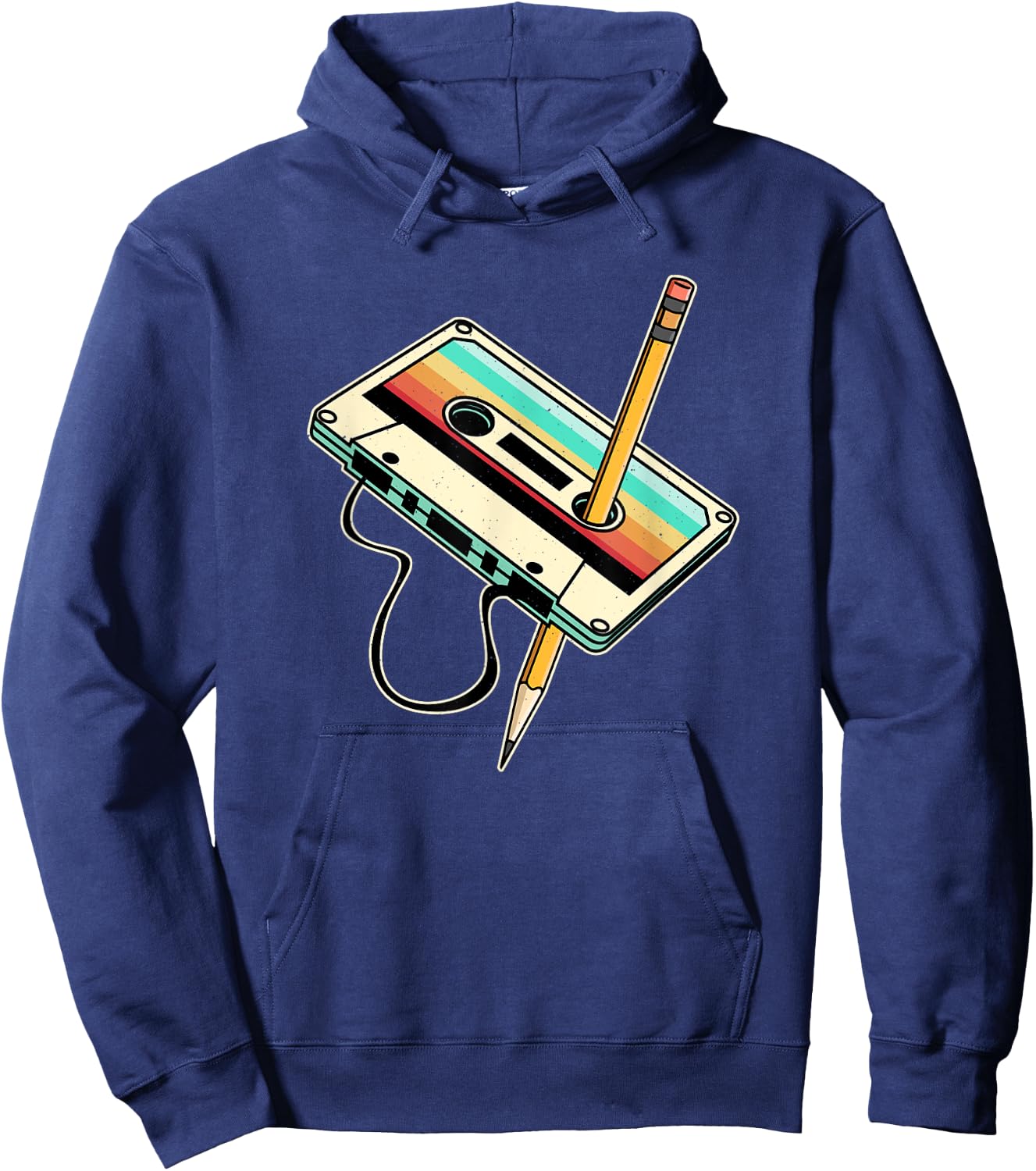 80s 90s Retro Party Costume Nostalgia Cassette Hoodie - Hoodie | Navy