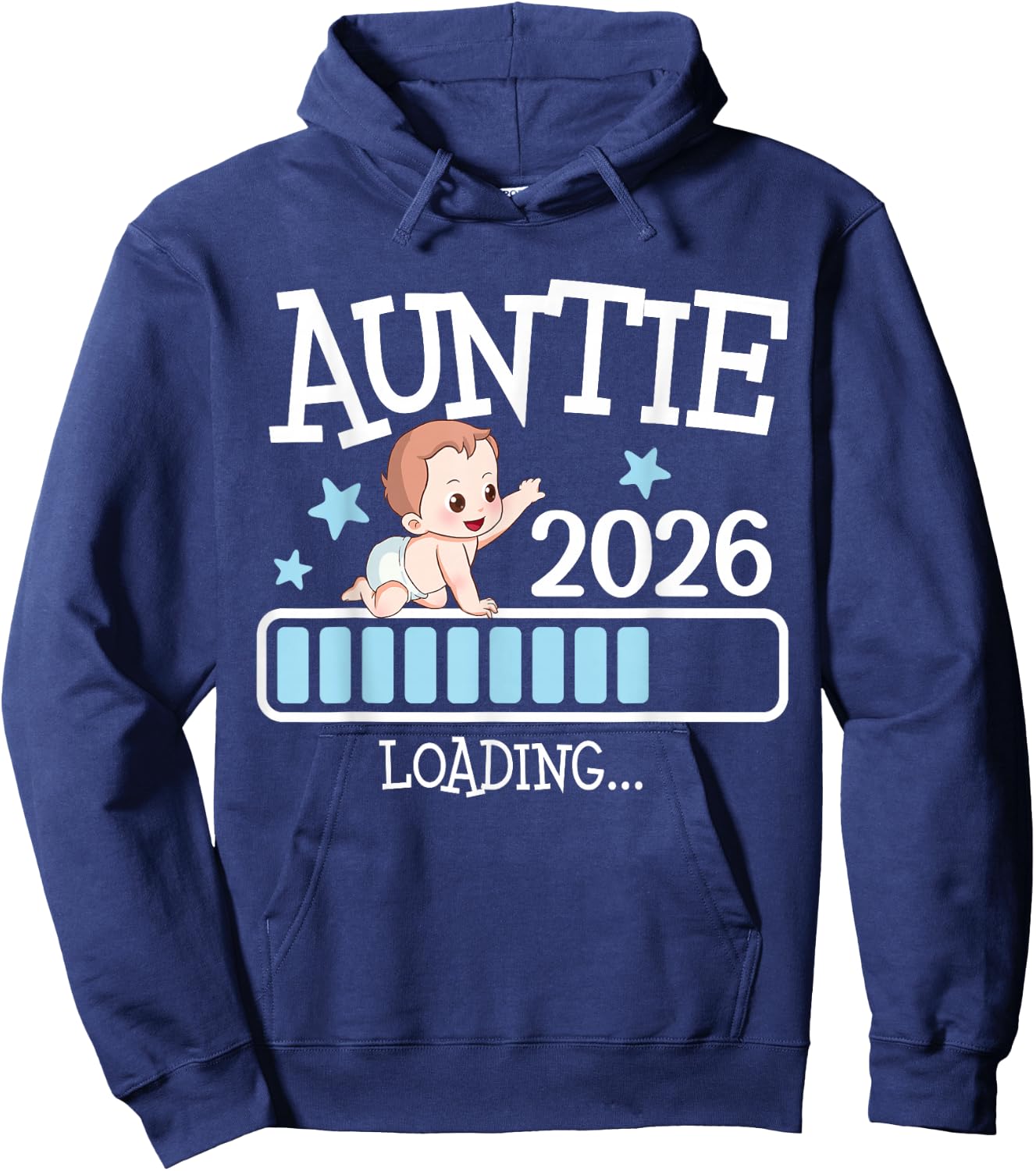 Promoted to Auntie 2026 Auntie 2026 Loading Hoodie - Hoodie | Navy