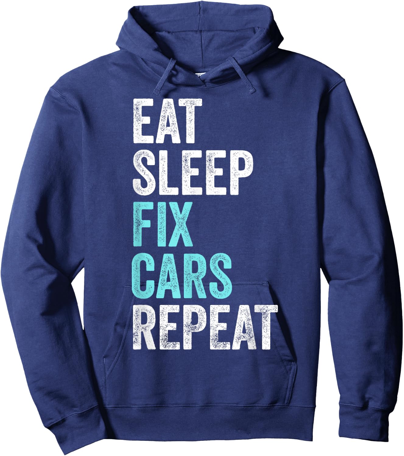 Eat Sleep Fix Cars Repeat Retro Car Mechanic Hoodie - Hoodie | Navy