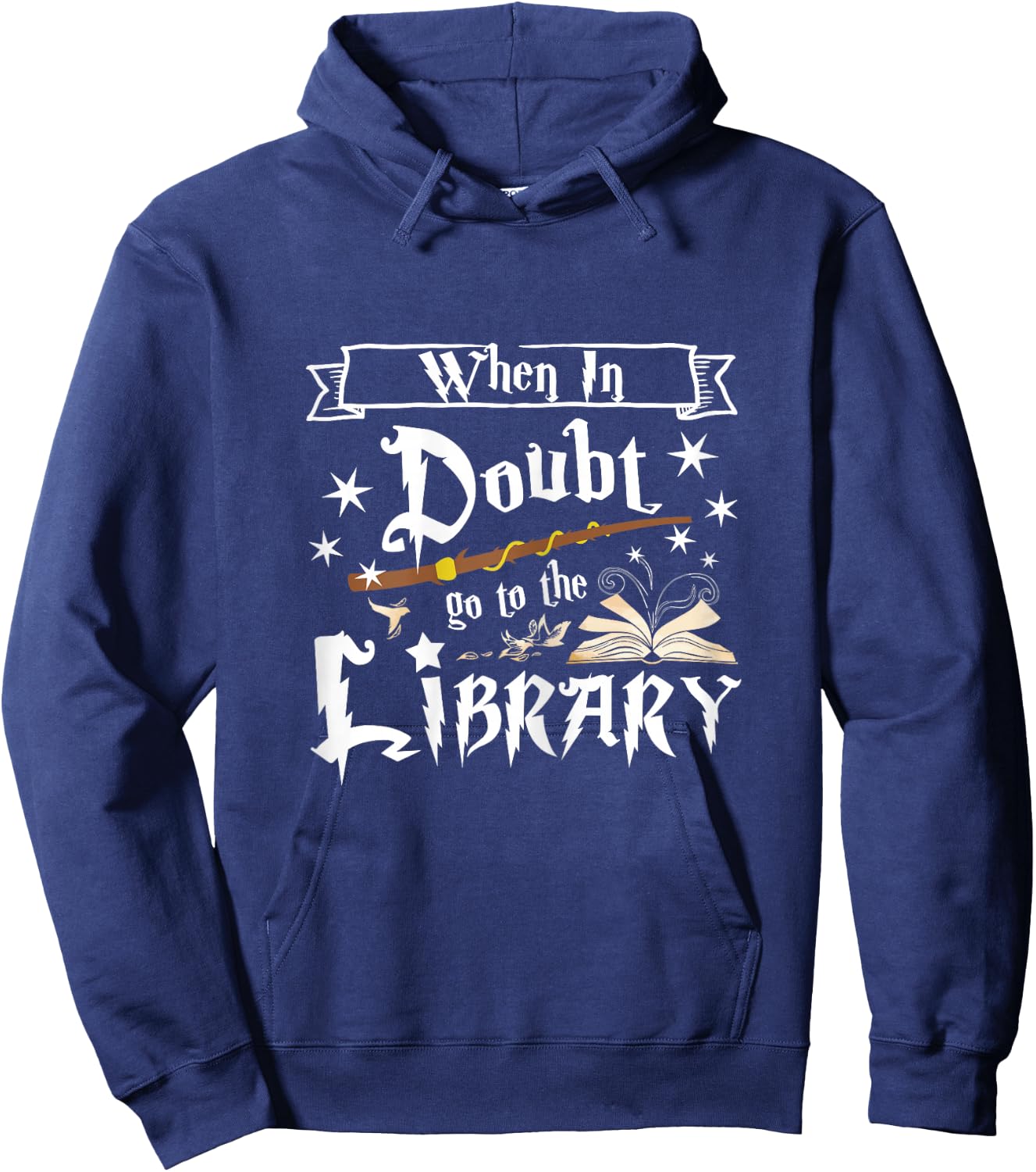 When in Doubt Go to The Library Librarian Hoodie - Hoodie | Navy