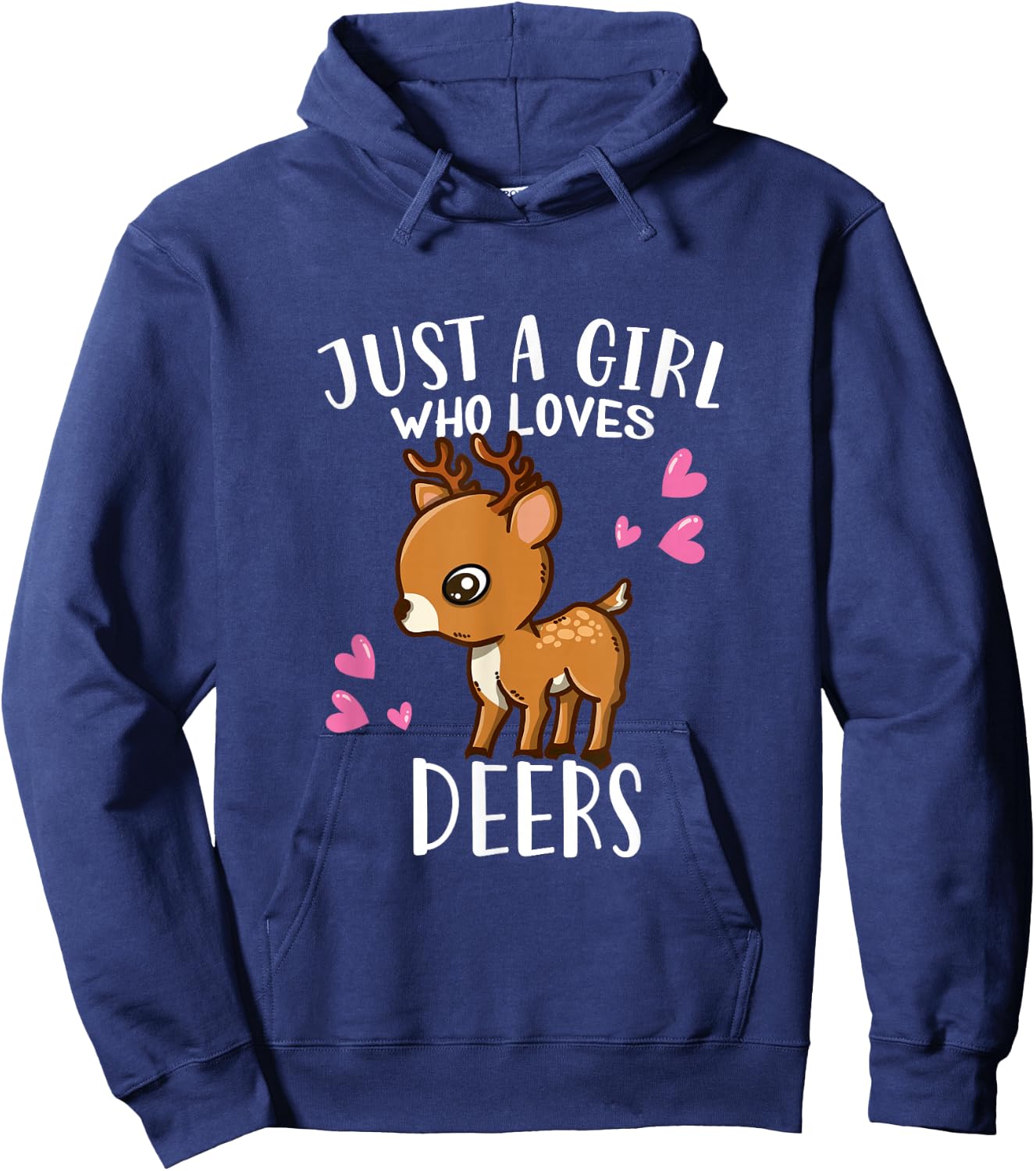 Funny Deer Lovers Just A Girl Who Loves Deers Hoodie - Hoodie | Navy
