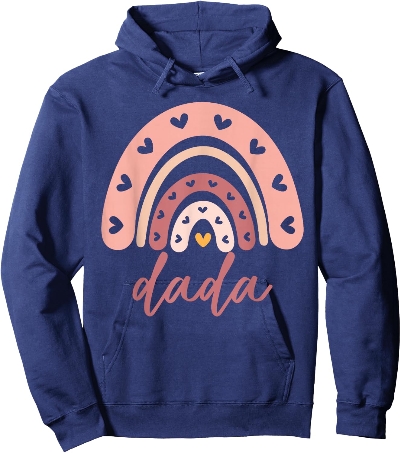 Dada Birthday Rainbow Family Dad Hoodie - Hoodie | Navy