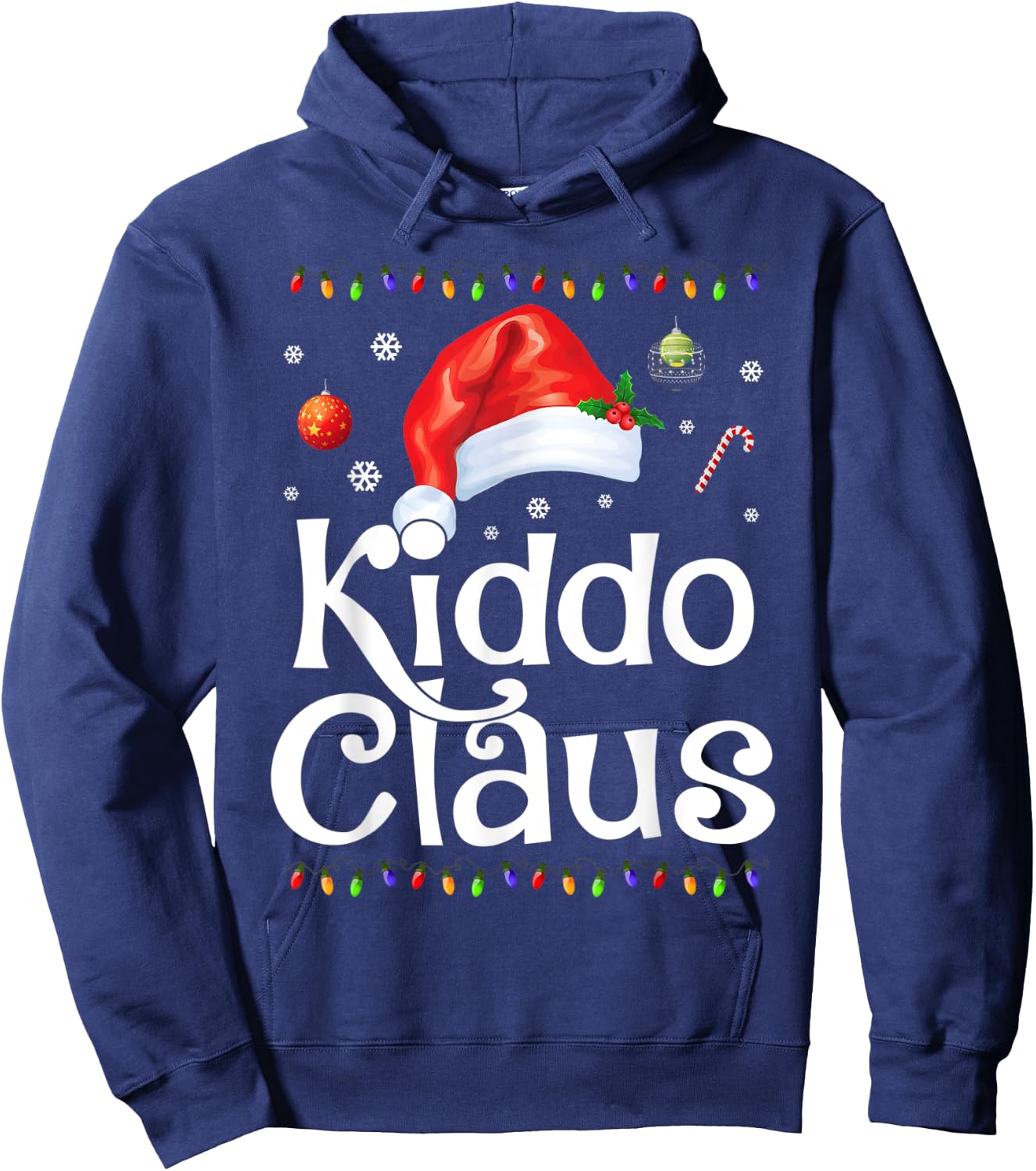 Funny Kiddo Claus Christmas Pajamas Santa Gift Hoodie - Hoodie | Navy