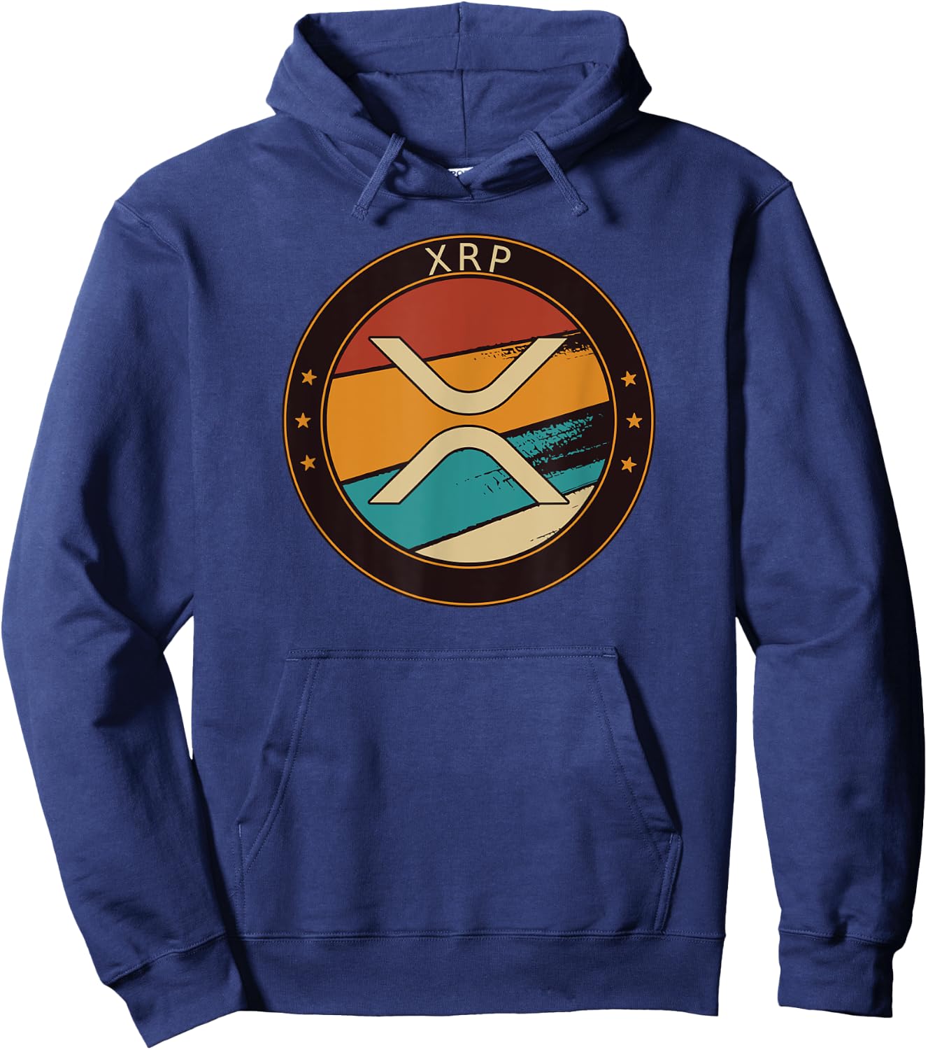 XRP Vintage Crypto Retro Art Cryptocurrency Hoodie - Hoodie | Navy