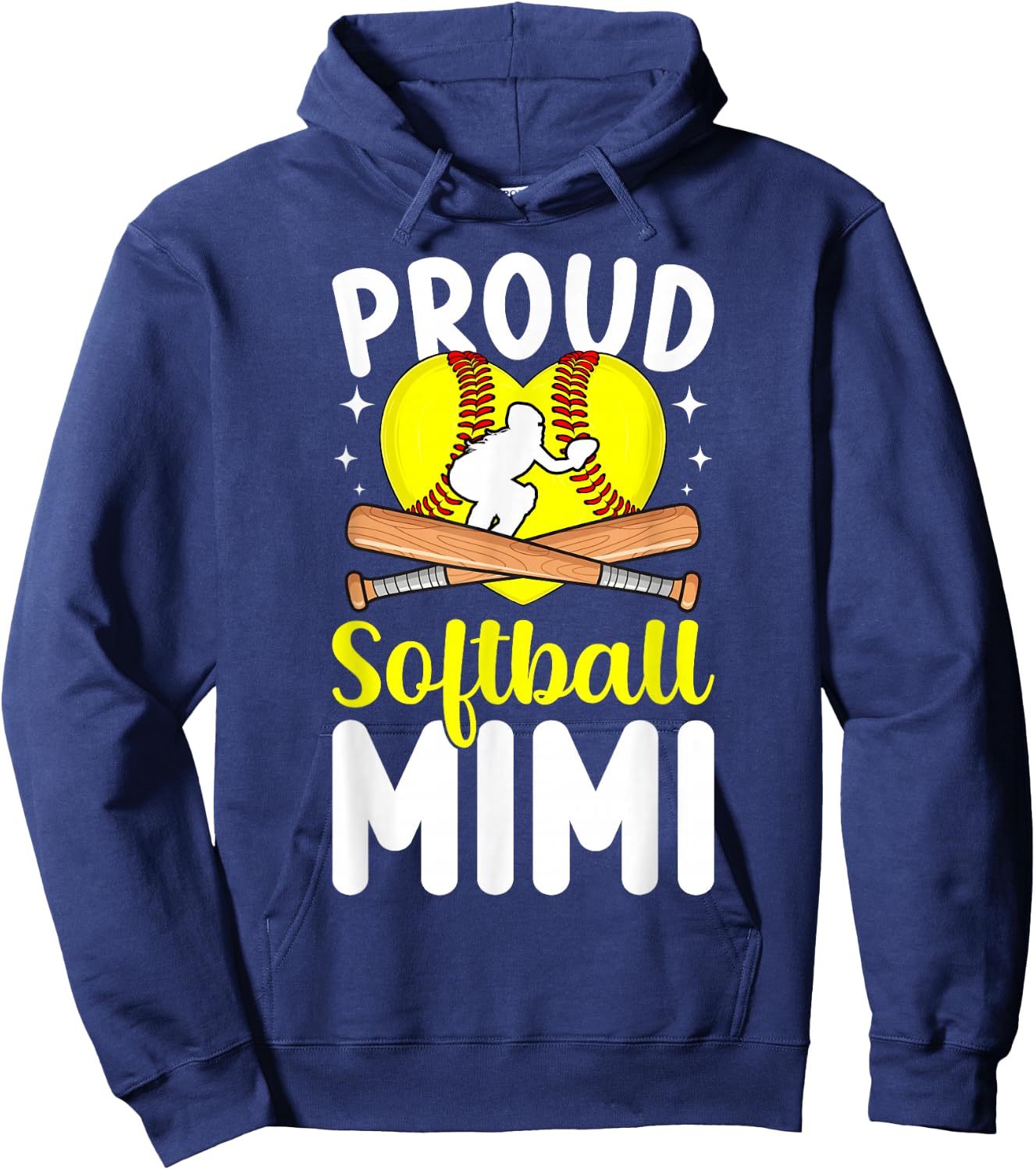 Proud Softball Mimi of A Softball Player Mimi Hoodie - Hoodie | Navy