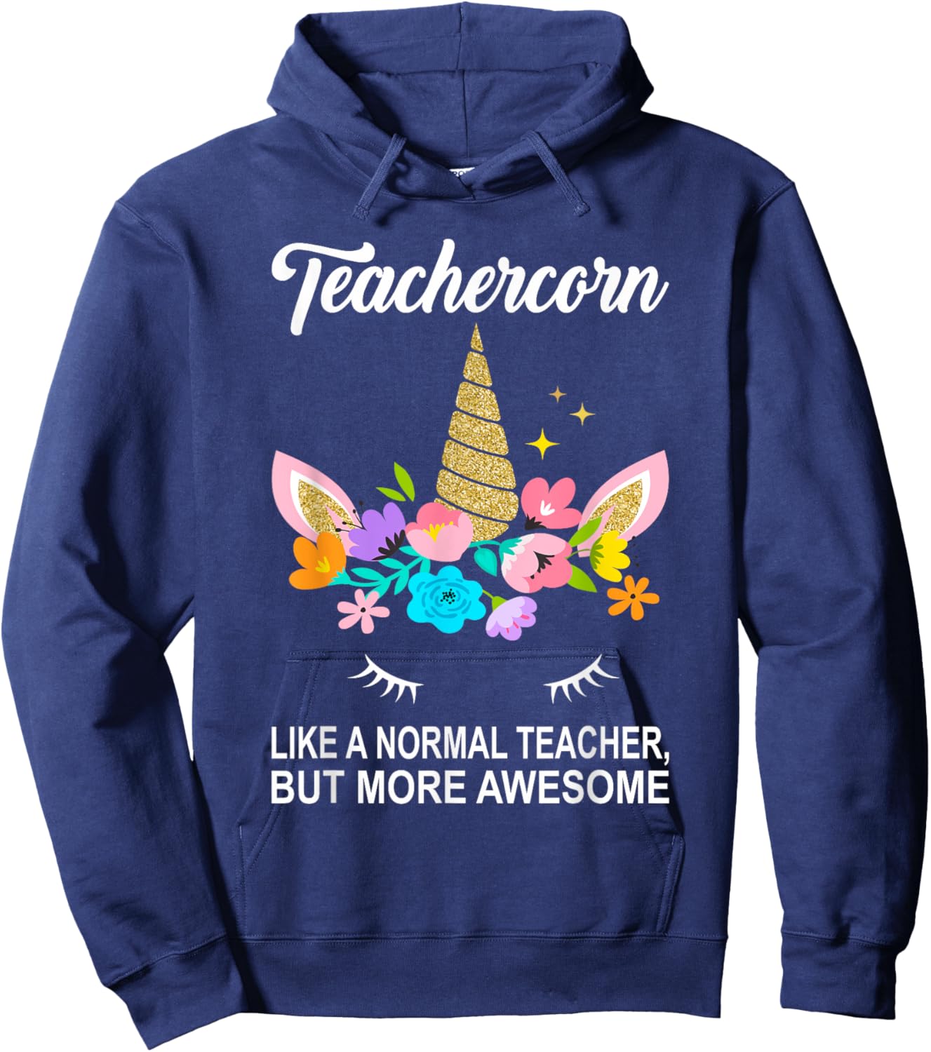 "Teachercorn" Cute Teacher Hoodie - Hoodie | Navy