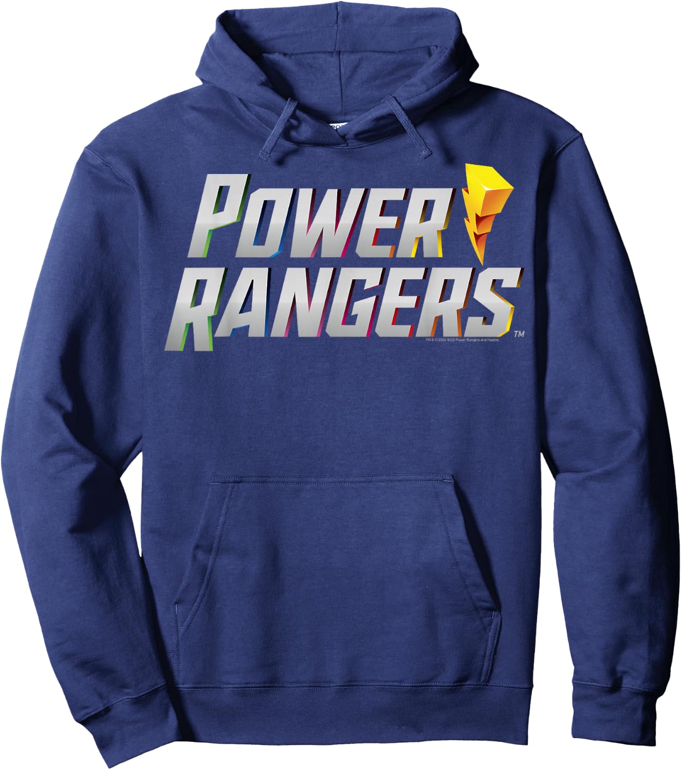 Power Rangers Retro 3D Style Vintage Logo Hoodie - Hoodie | Navy