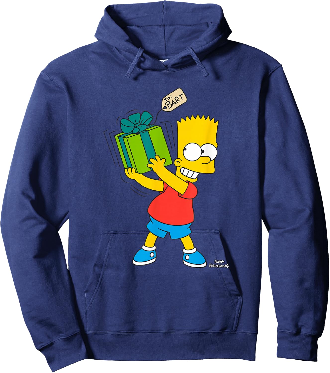 The Simpsons Bart Simpsons Present Time Holiday Hoodie - Hoodie | Navy