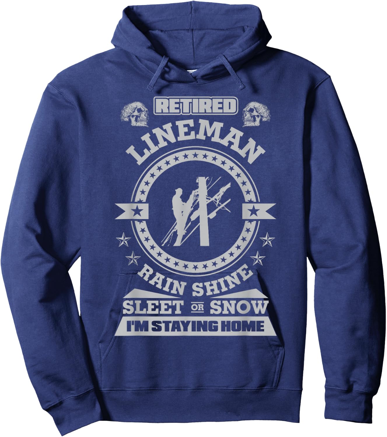 Retired Lineman shirt Funny Lineman clothing Hoodie - Hoodie | Navy